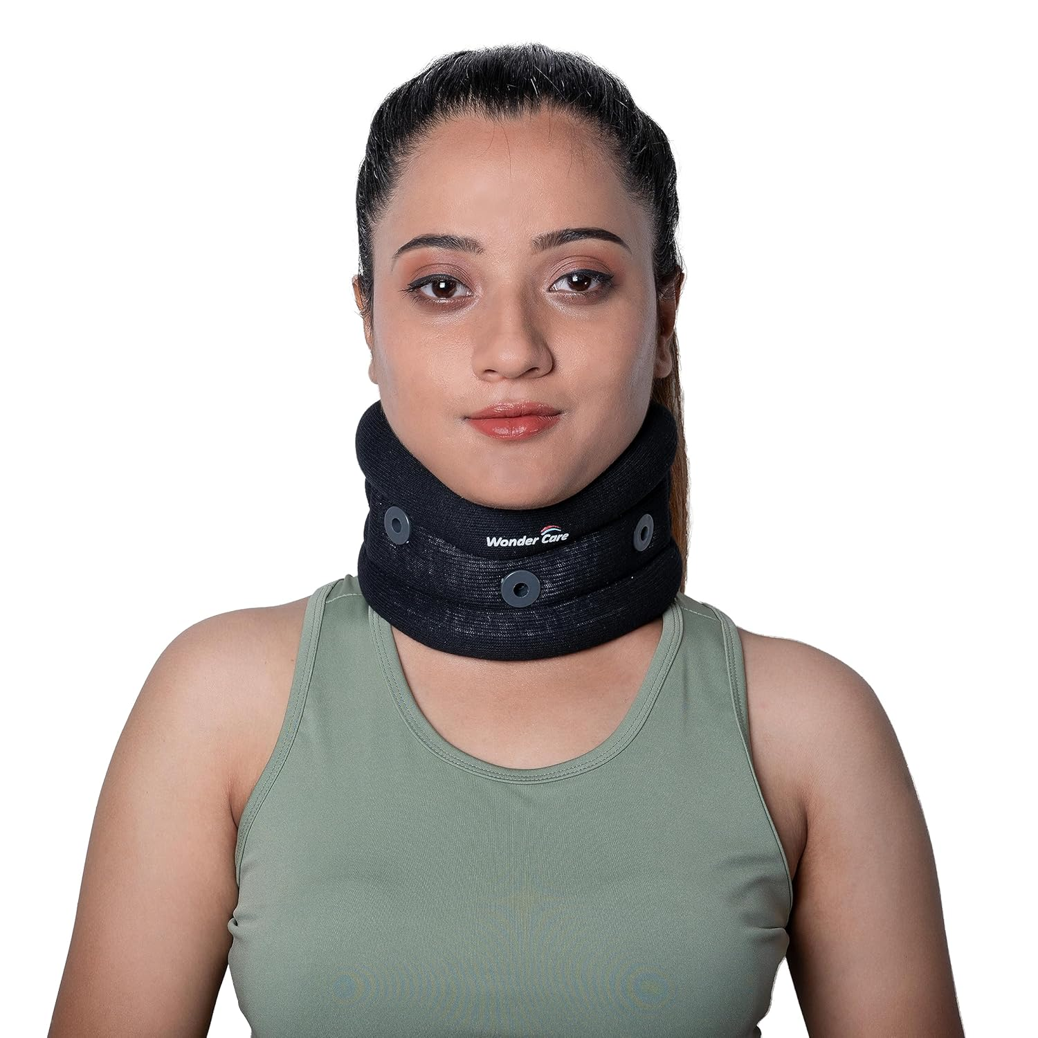 WC Soft Adjustable Neck Support Cervical Collar for Neck Pain and Support for Women & Men Black XL 3.5" image number 3