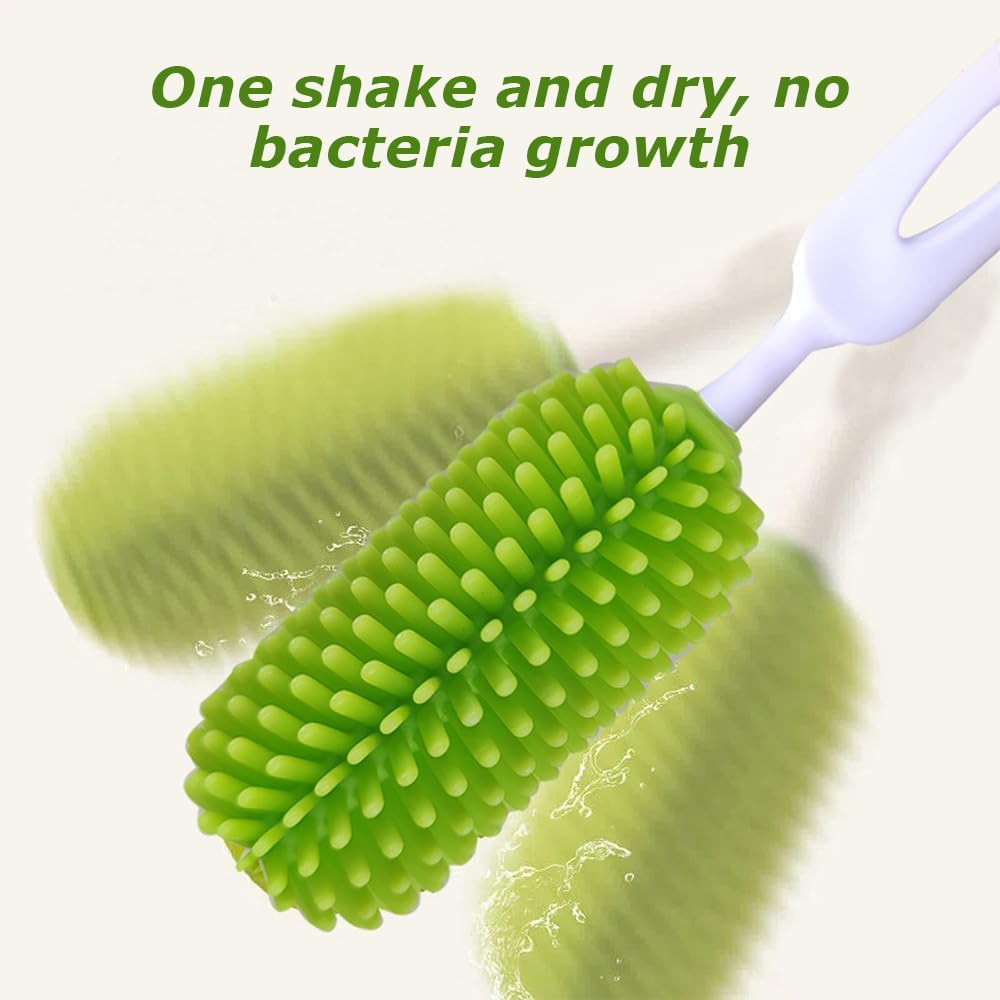 Portable Bottle Brush Set with Storage Box&Brush, Baby Bottle Drying Kit, Vertical Standing Bottle Dryer Rack Holder, Baby Bottle Cleaner Suitable for Cleaning Traveling