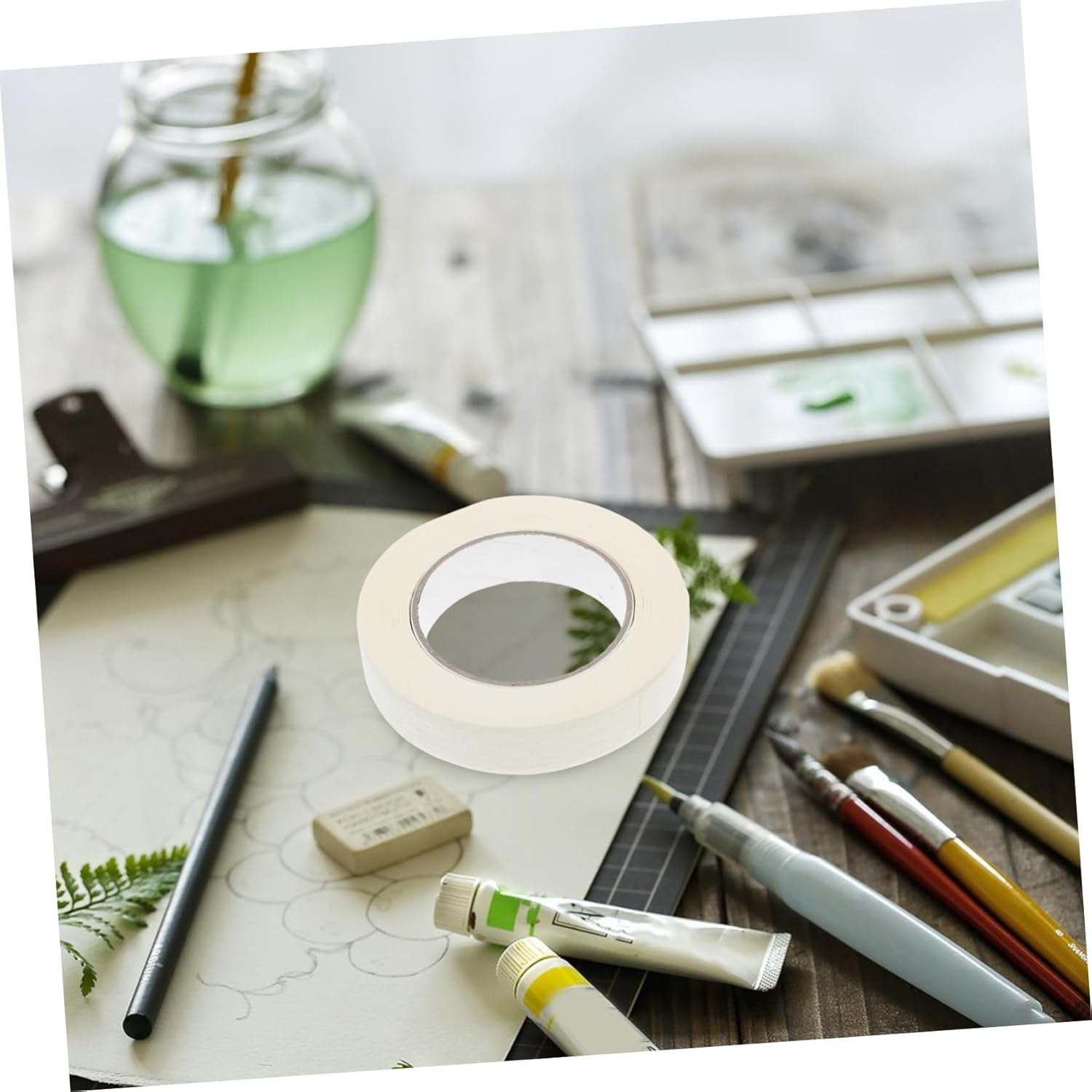 ARTIBETTER Masking Tape for Car Spraying Supply Painter Supply Writable Label Tearable Masking Tape for Painting Bulk Roll Adhesive Cover image number 4