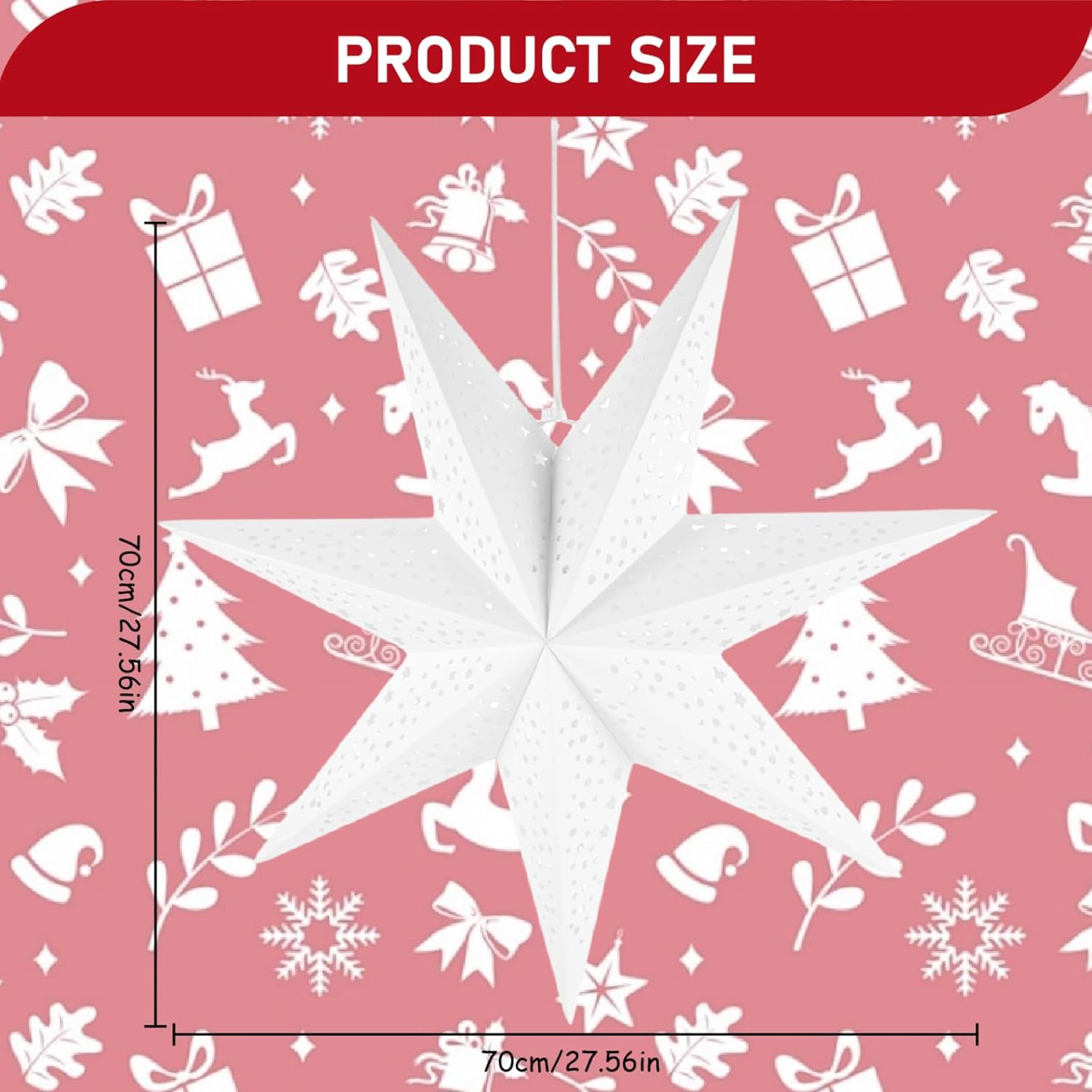 Paper Star Lantern, 3Pcs 28 Inch Large Star Lantern, Decorative Star Paper Lantern, White Hanging Stars Lamp Shade for Wedding Birthday Christmas Party Decor Star Lantern Paper Star Lanterns Paper La image number 4