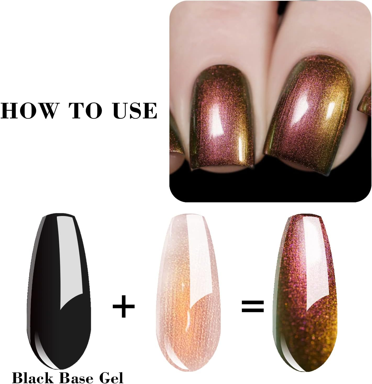 Vishine Chameleon Gel Nail Polish, Bronze Brown Holographic Glitter Polish Sparkle Shimmer Nail Art Polish Gel Polish Multicolored Nail Art DIY 16Ml #M202