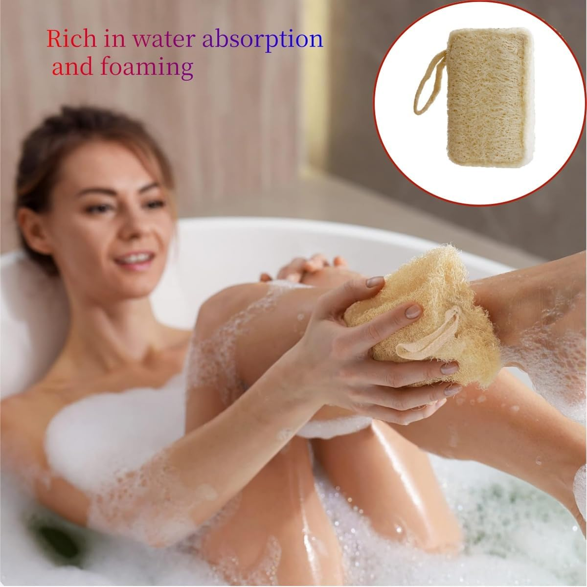 4 Pcs Multi-Purpose Multipurpose Loofah Sponge,Bath Spa Shower, Cleaning Exfoliating Sponge for Skin Care,Organic Kitchen Sponge,Soft Touch image number 1