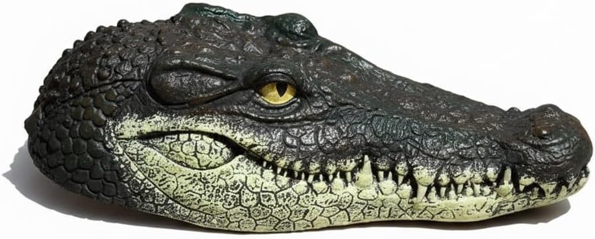 Floating Alligator Head Decoy for Pools and Ponds, Realistic Crocodile Deterrent for Ducks, Geese, and Birds - Easy to Use and Move, Durable - Geiwogwc (Green Eye)