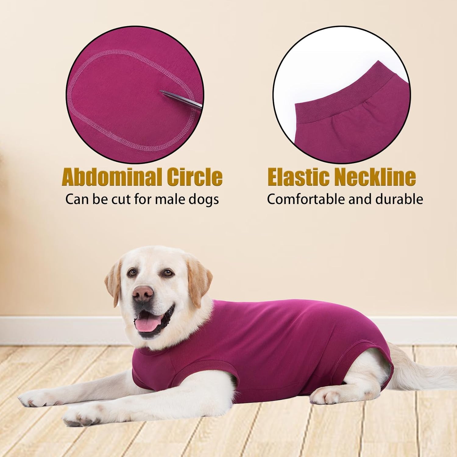 Axcimond Dog Body after Surgery Leak Protection Dog Surgery Body Dog Castration Male Medical Pet Shirt Dog Onesie Wound Protection Suits for Dogs with Velcro Fastening Alternatives to Cone And image number 4
