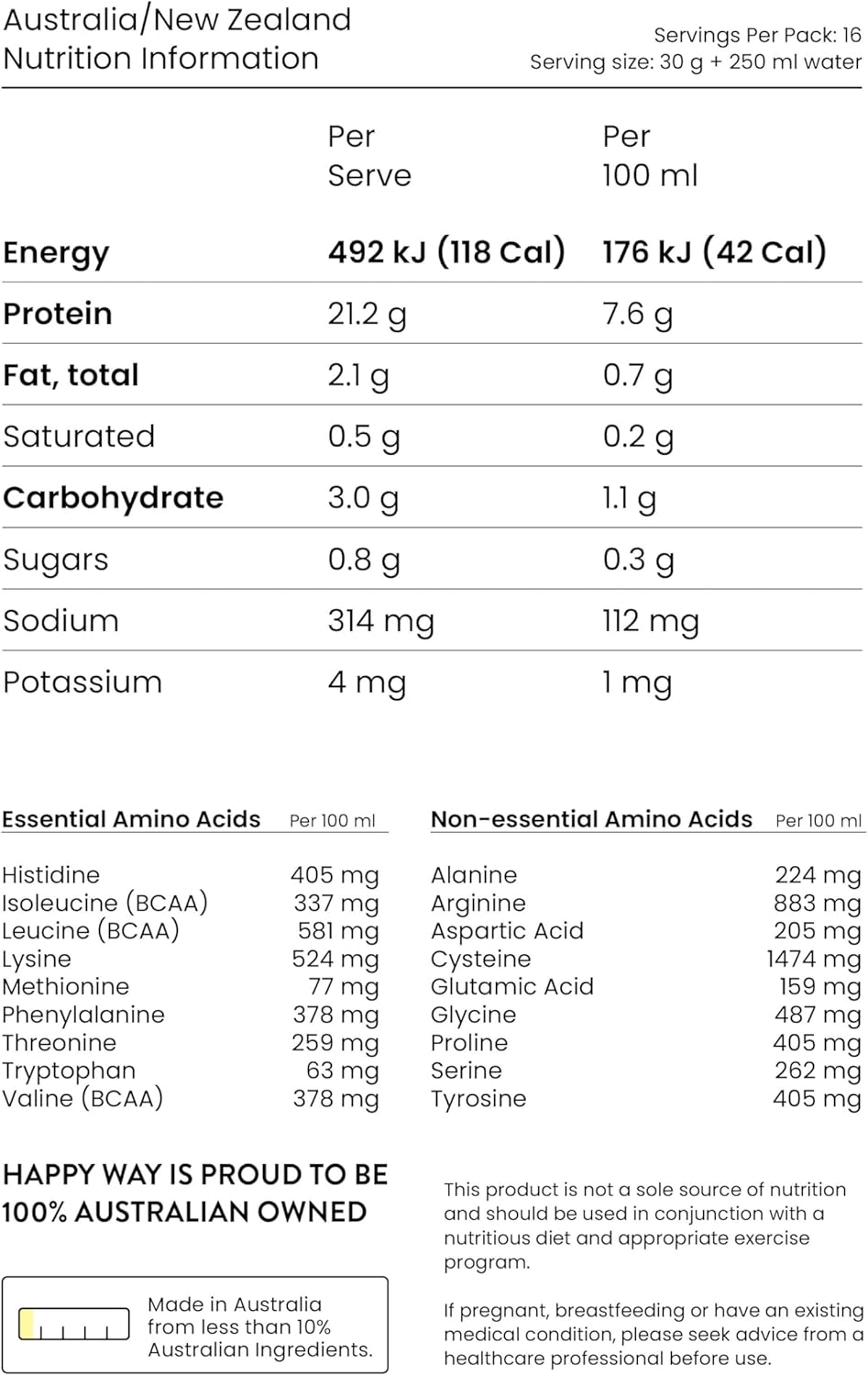 HAPPY WAY like a Vegan Pea Vanilla Vegan Protein Powder - 500G | Creamy and Subtle Vanilla Flavour | Supports Toning & Muscle Recovery | Ideal for Shakes, Smoothies & Healthy Recipes image number 2