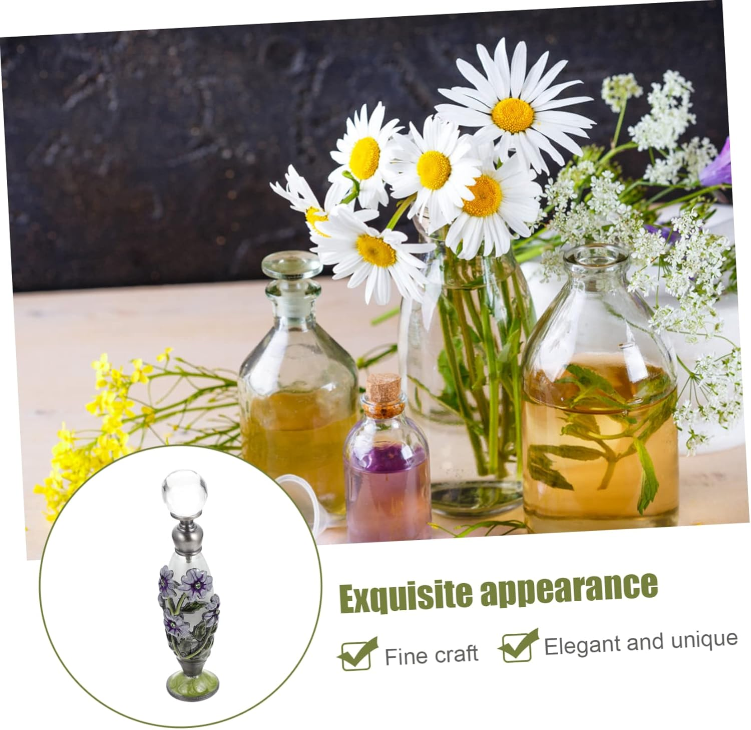 Yardenfun Glass Essential Oil Bottle Curly Hair Perfume Atomizer Leakproof Roller image number 2