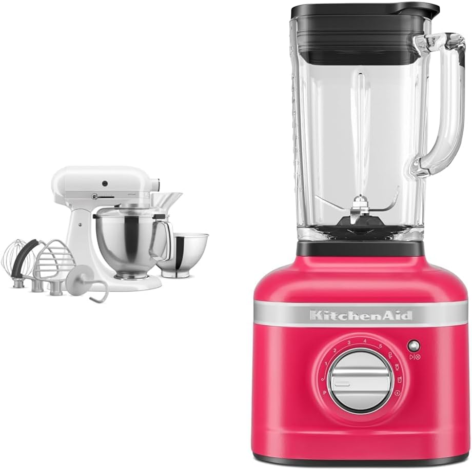 Kitchenaid KSM195 Stand Mixer, White + [FREE] K400 Blender Bundle