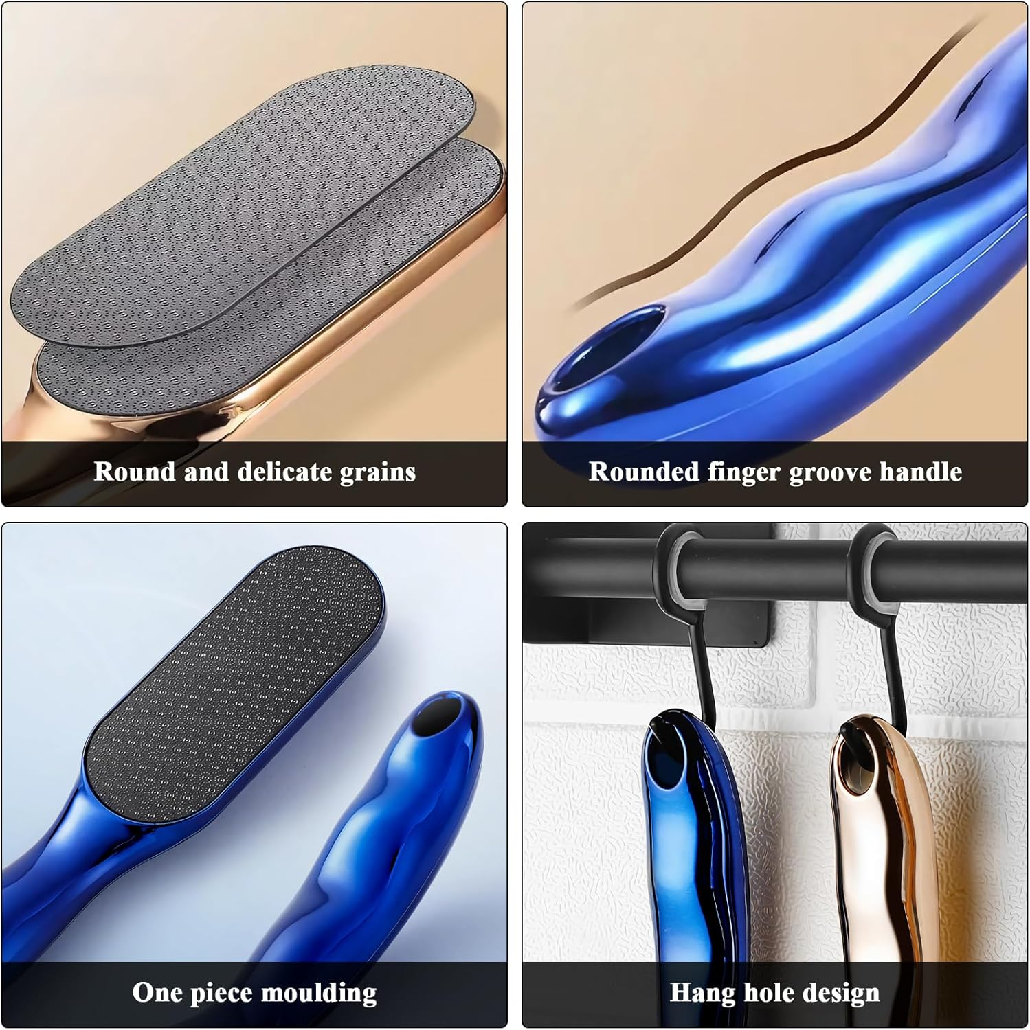 Nano Glass Foot File Callus Remover, Callus Removal Foot, Pumice Stone Foot Care Glass Nail File, Foot Glow Callus Remover, Removes Callus Planer, Equipped Comfortable Handle (Blue and Gold) image number 5
