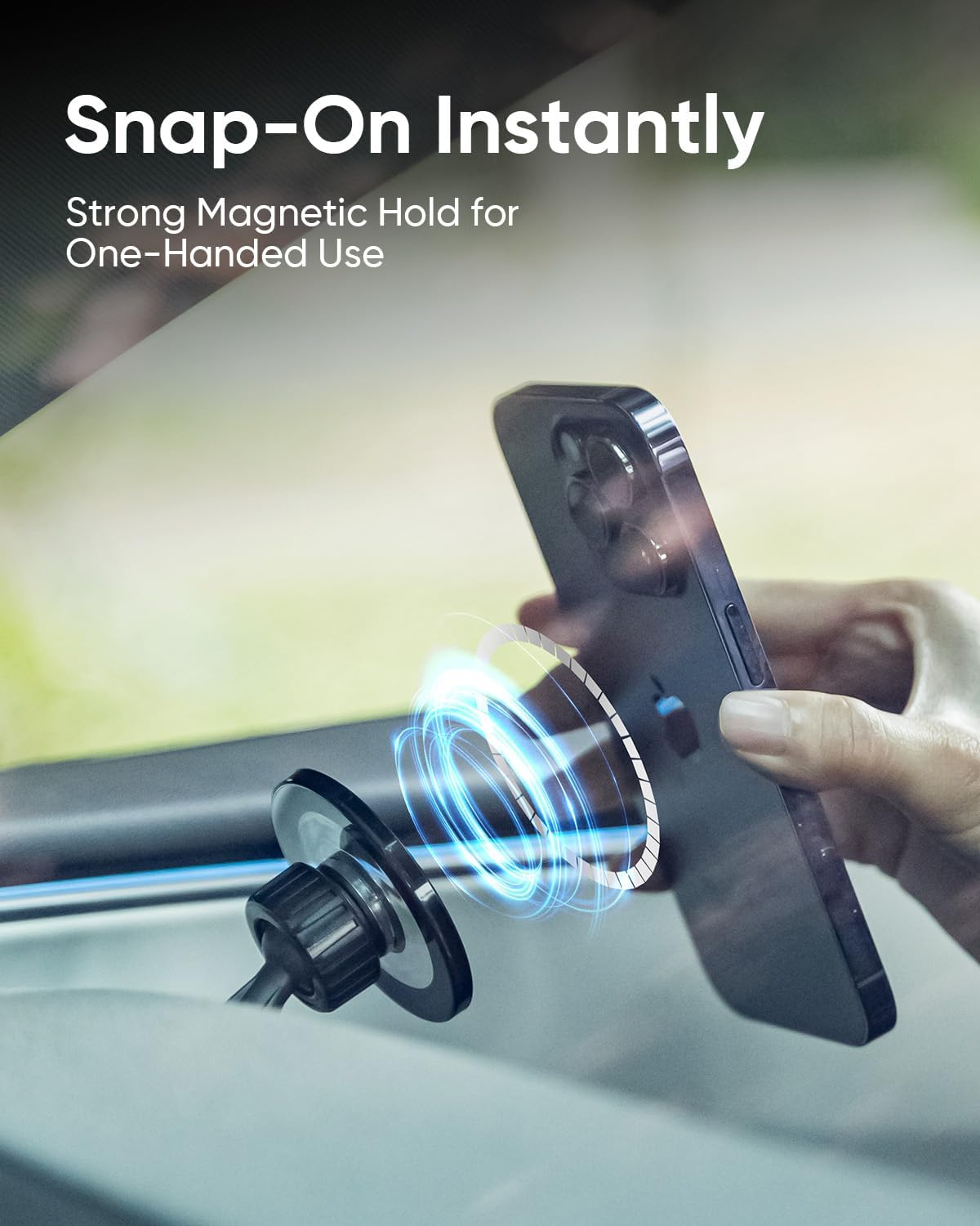 Magnetic Phone Mount for Tesla Model Y Juniper and Model 3 Highland, Driver-Side Vent Fixed Holder, Strong Magnetic Iphone Mount with 360&deg; Rotation, One-Handed Operation, No Airflow Block image number 5
