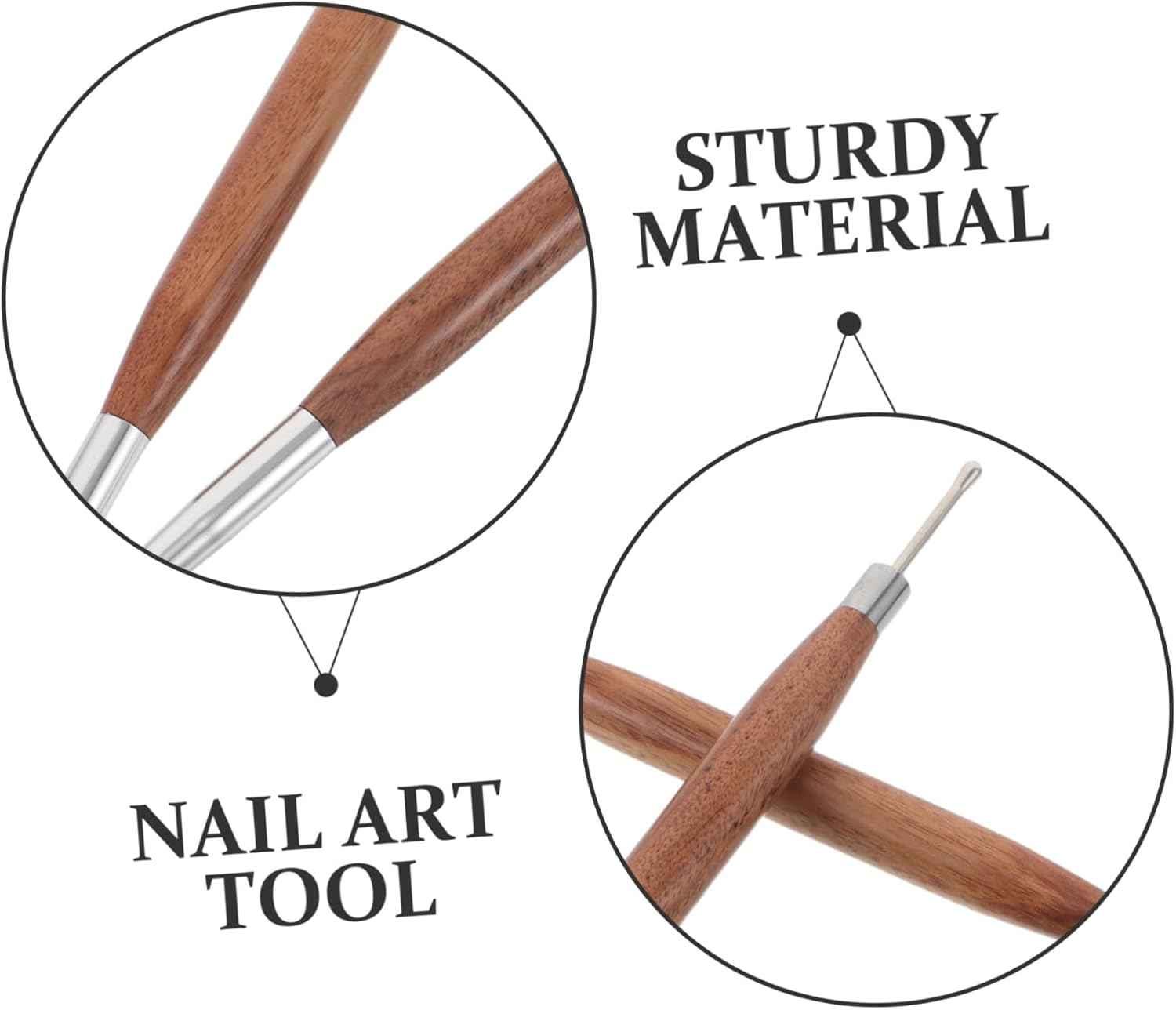 CIYODO 2Pcs Dual Tipped Nail Art Pens with Silicone Heads and Sandalwood Handles Multifunctional Embossing and Gel Scraping Tools for Precise Detailing Japanese Quality Nail Drawing And image number 3