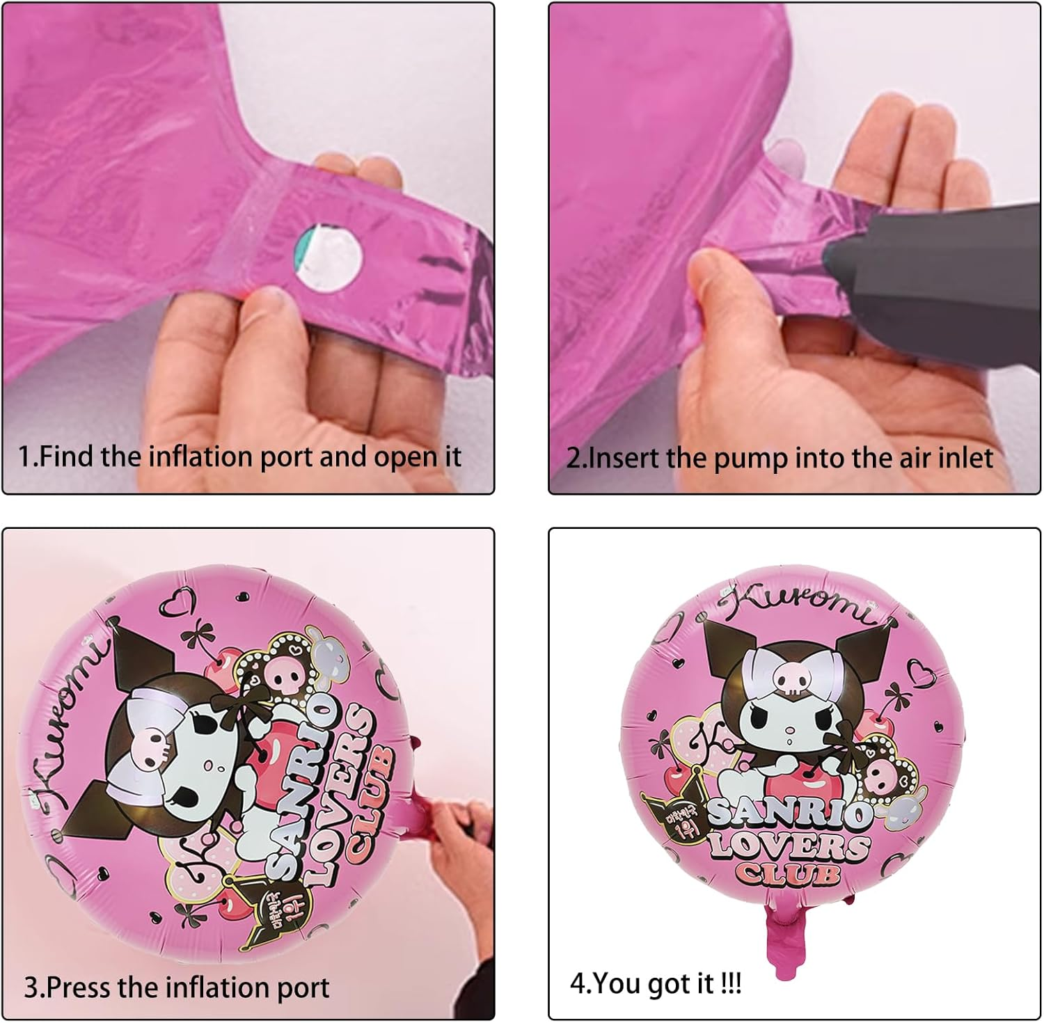 AVONO 12Pcs Kitty & Friends Foil Balloons for Kawaii Party Decorations, Pink Kitty Party Balloons for Girls Kids Favors image number 5