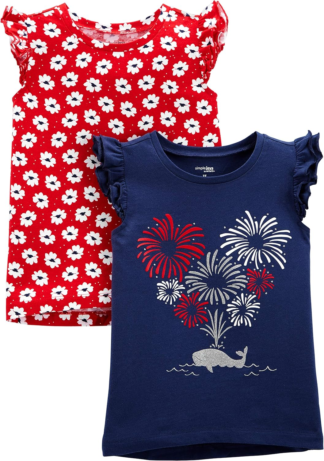 Simple Joys by Carter'S Toddlers and Baby Girls' Short-Sleeve Shirts, Multipacks image number 2