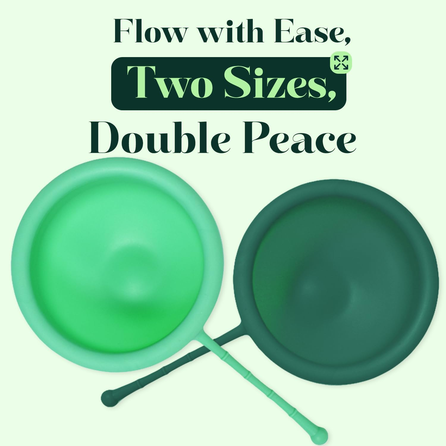 SHORDY Reusable Menstrual Disc Set of 2 (Small & Large), 100% Medical-Grade Silicone, Flexible & Leak-Free Period Disc, Eco Friendly Feminine Hygiene & Care | Tampons, Pads & Cups Alternative (Green) image number 5