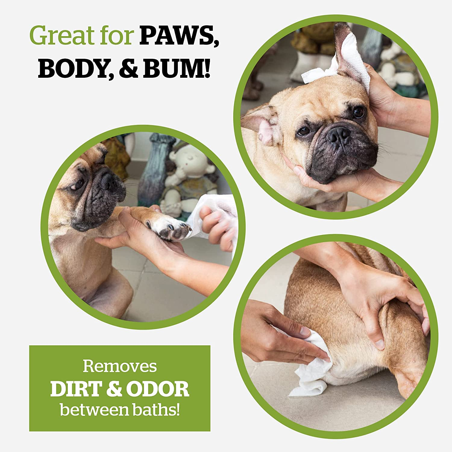 Pogi'S Dog Grooming Wipes - 100 Dog Wipes for Cleaning and Deodorising - Plant-Based, Hypoallergenic Pet Wipes for Dogs, Puppy Wipes - Quick Bath Dog Wipes for Paws, Butt, & Body - Fragrance Free image number 2