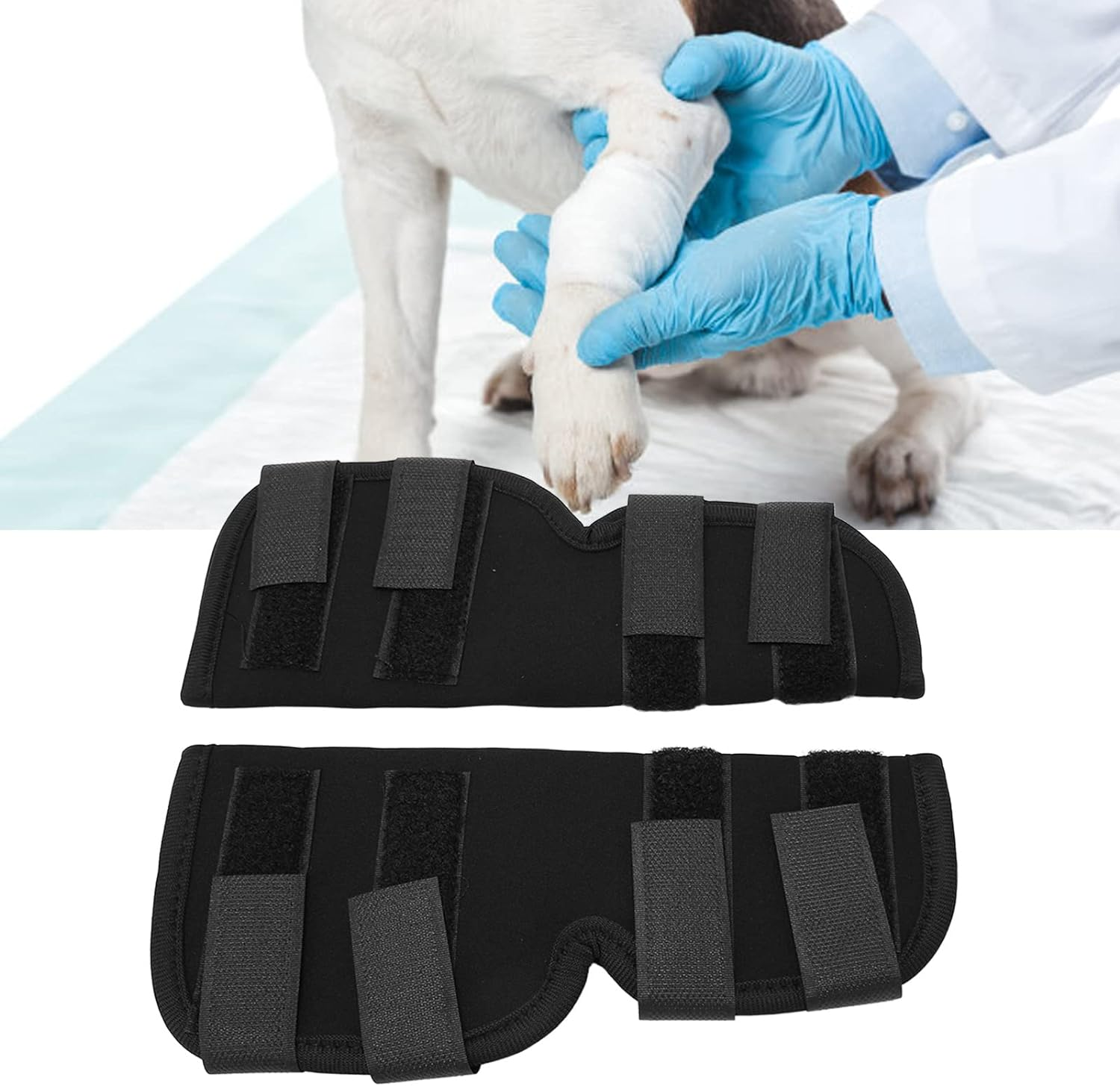 Leg Brace, Dog Canine Rear Leg Hock Brace, Joint Compression Dog Brace Wrap for Recovery, Protection Sprain & Injury Prevention, Knee Hock Ankle Extra Supportive for Dogs, 1 Pair (L) image number 2