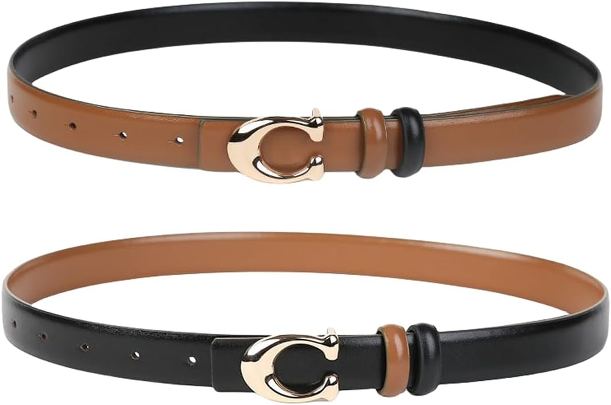 Torostra Women Reversible Leather Belt for Dresses Pants Jeans,Fashion Dress Belts