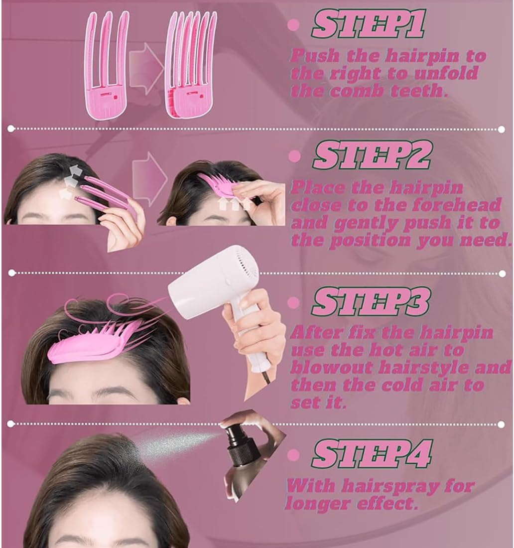 WERIGONI 2 X Hair Curlers for the Hairline, Fixed Hair Clips for the Forehead, Volummi Hair Band image number 6