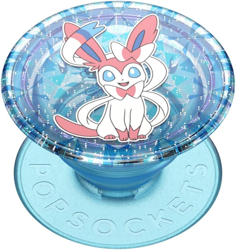 Popsockets: Popgrip - Expanding Stand and Grip with a Swappable Top for Smartphones and Tablets - Pok&eacute;mon - Diamond Sylveon Glitter Graphic