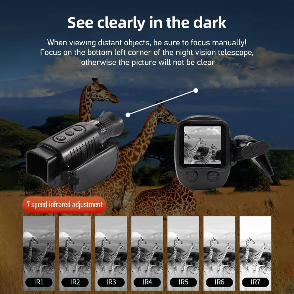 Namolit 2.5K Night Vision Goggles Digital Night Vision Monoculars IP54 Waterproof 10X Digital Zoom Viewing 2624Ft/800M in Dark with 1.54-Inch TFT Screen Support Image Video Recording for Bird image number 1