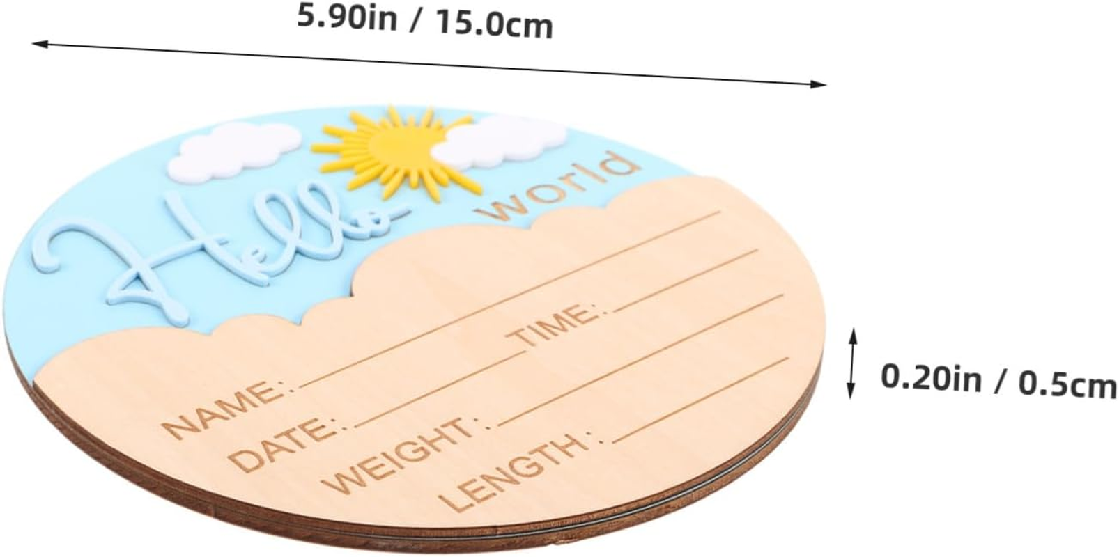 Wooden Newborn Announcement Sign Birth Name Plaque Unisex Welcome Photo Prop Shower Hospital Nursery Smooth Safe Keepsake image number 1