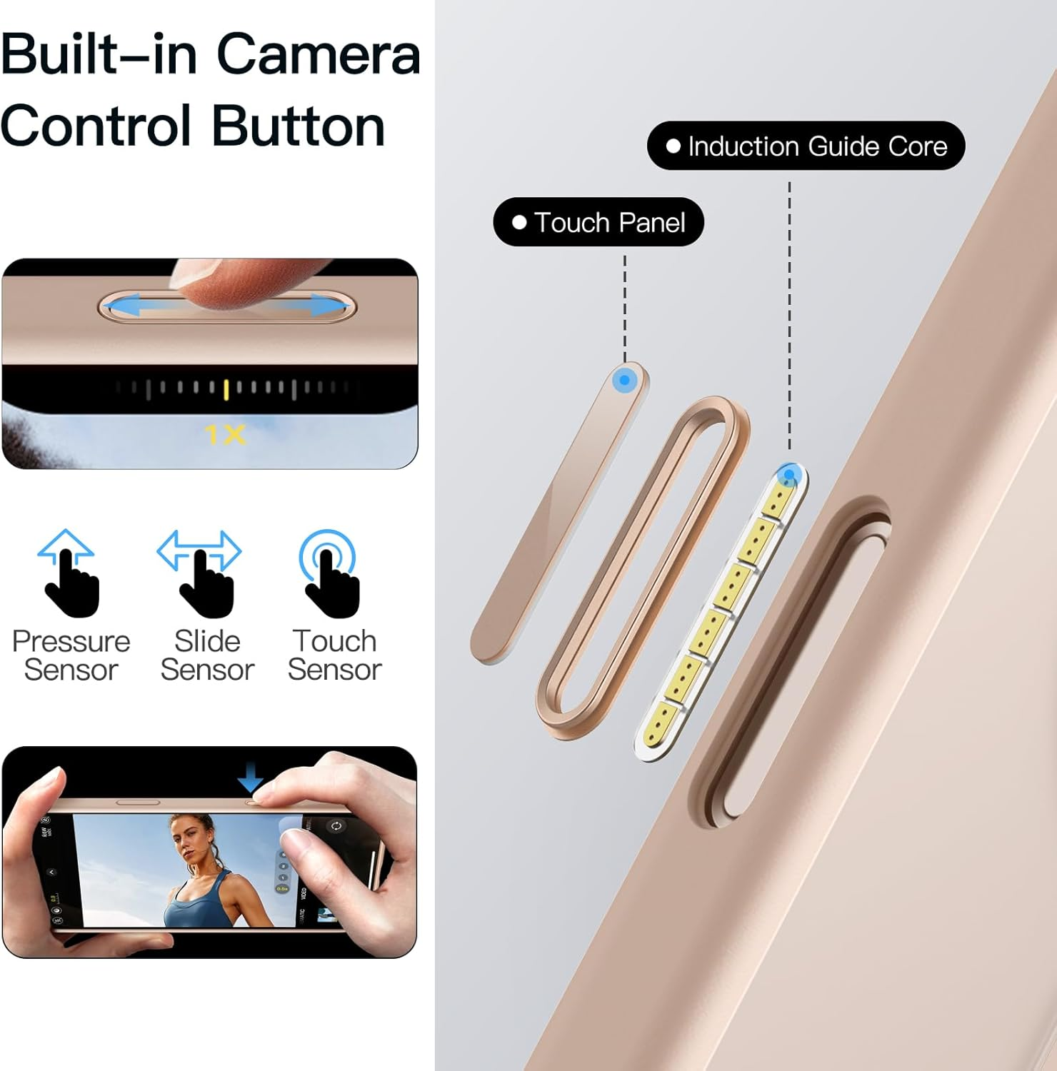 Jetech 360 Degree Rotatable Ring Case for Iphone 16 Pro Max 6.9-Inch with Camera Control Button, Compatible with Magsafe, Slim Shockproof Phone Cover with Stand & Ring Holder (Desert Titanium) - Natural Titanium image number 3