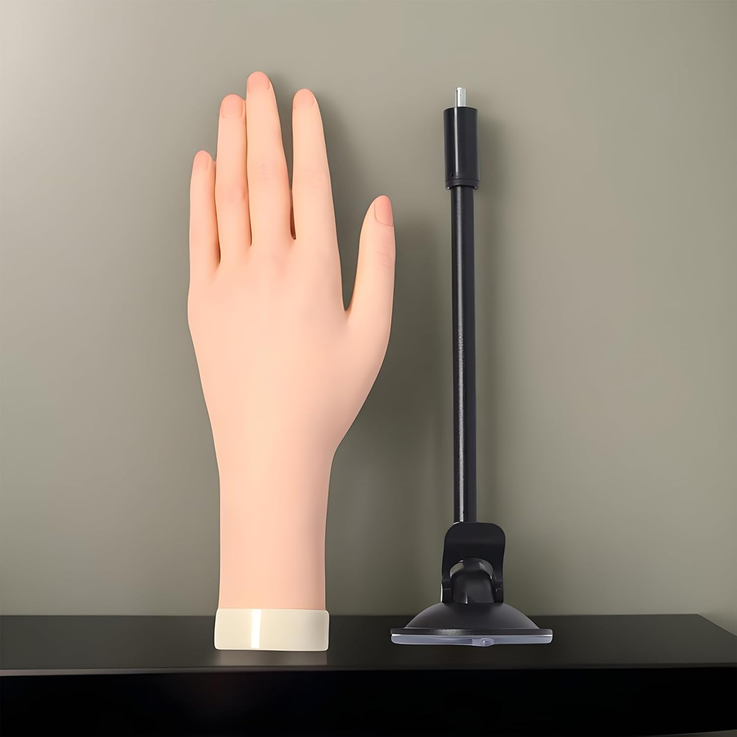 Gihioue Practice Hand for Acrylic Nails - Hand Nail Practice - with Jelly Glue Suction Cup Bendable Soft Realistic Silicone Finger Model for Teen Girls Professionals Cosmetology School image number 4