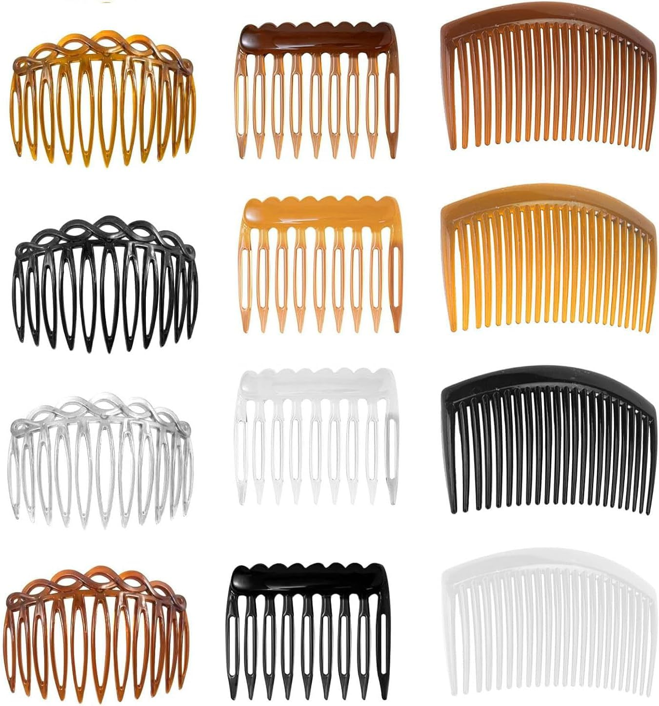 Limcryspp 12-Piece French Small Hair Comb, Plastic-Toothed Decorated Hair Clip for Women, Bridal Veil Accessory, Universal Style Comb for Thick and Thin Hair image number 4