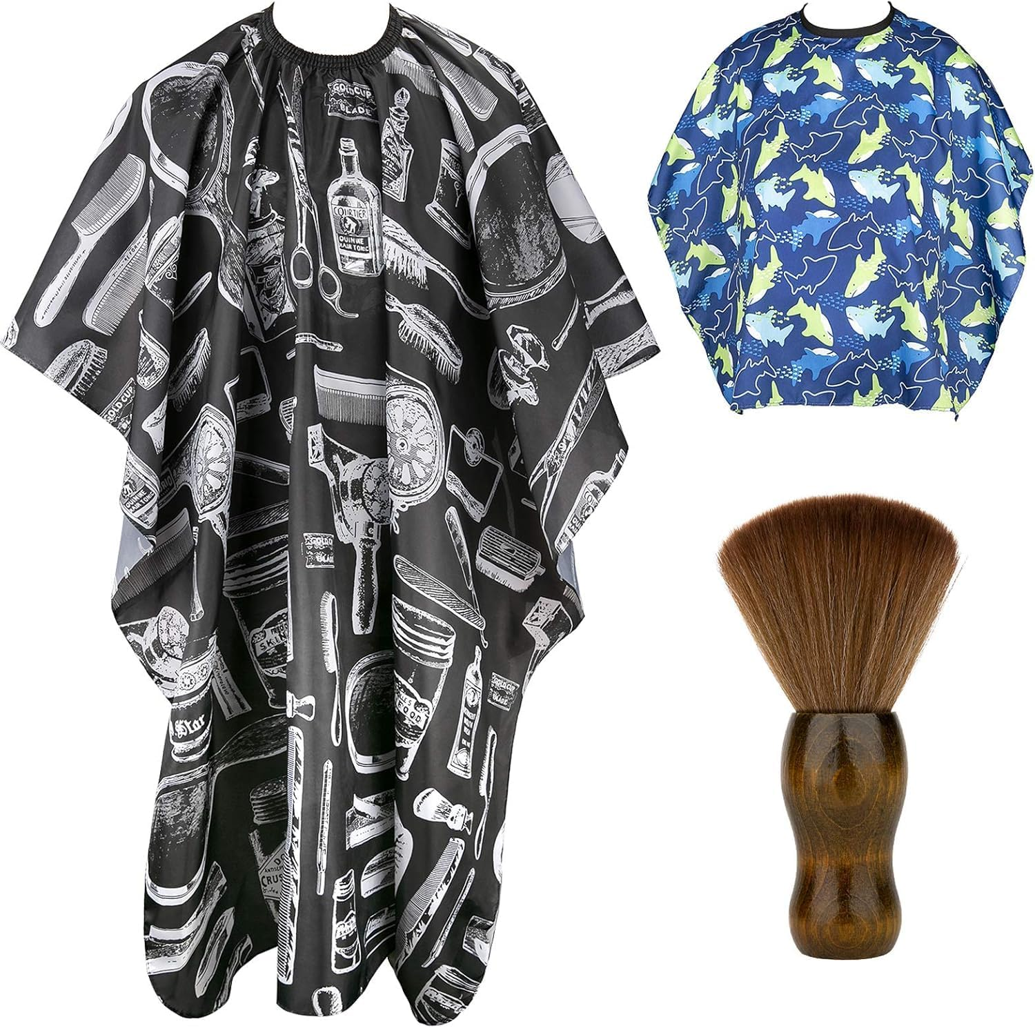 Hair Cutting Barber Cape 2 Pack Professional Haircut Salon Cape for Men Women Children with Neck Duster Brush image number 4