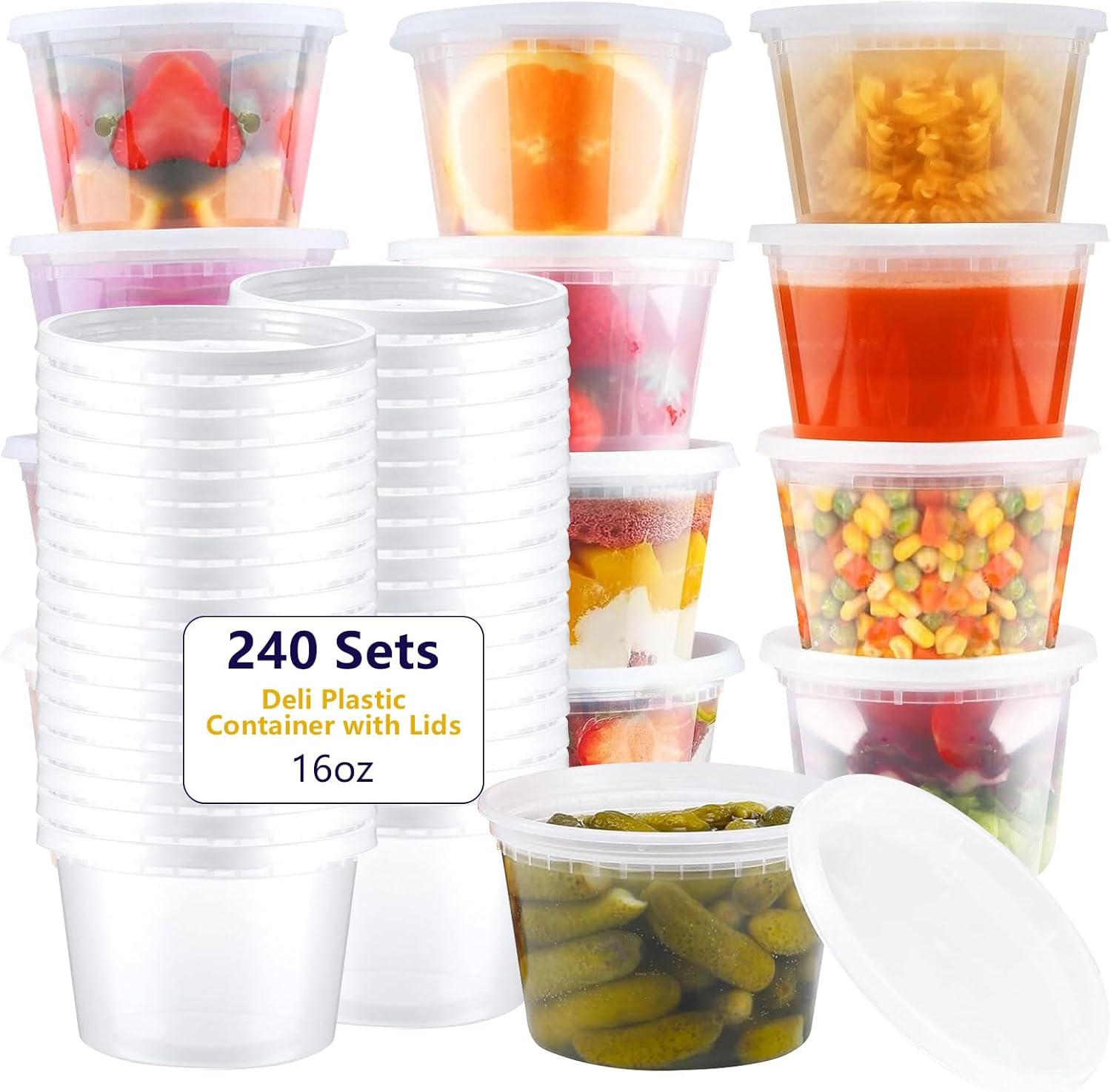 240-Pack 16 Oz Meal Prep Containers with Lids - Premium Quality,Leakproof,And Stackable - Designed for Large-Scale Meal Prep,Food Service Businesses, and Bulk Storage Needs - Bpa-Free and Freezer Safe image number 2
