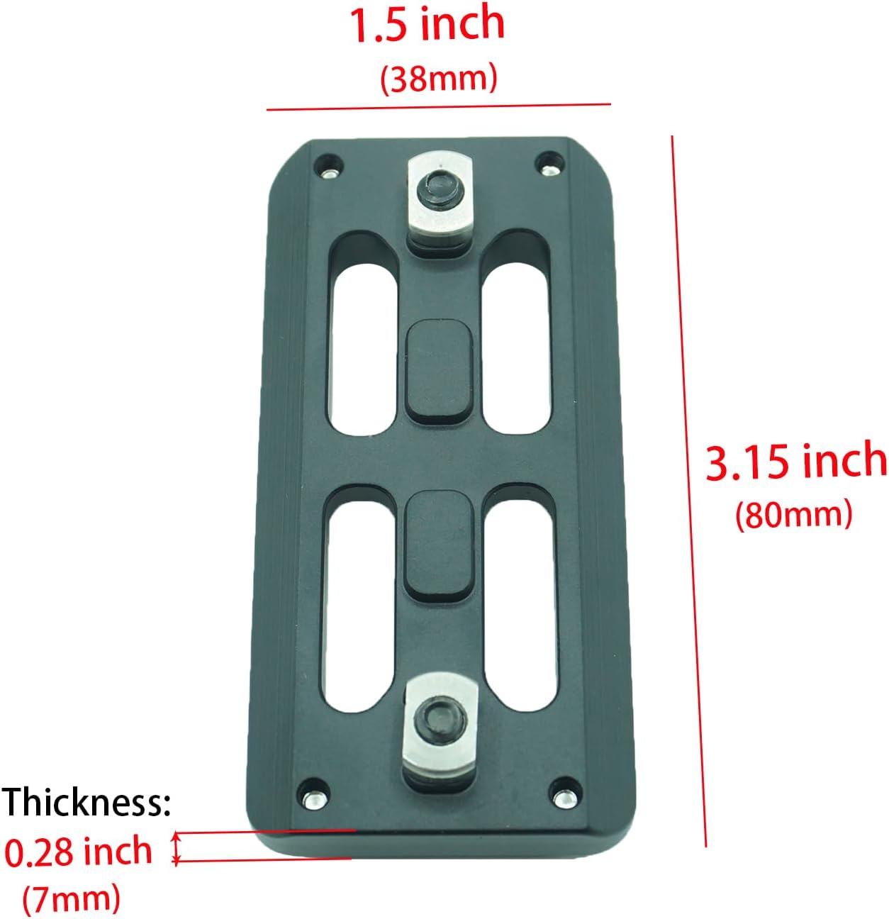 AR Mlok Arca Rail Tripod Ball Head Mount Adapter - Bog Tripod Ballhead Quick Release Plate,Compatiable RRS Dovetail, 2 Mlok Slot Interface Black - Black image number 4