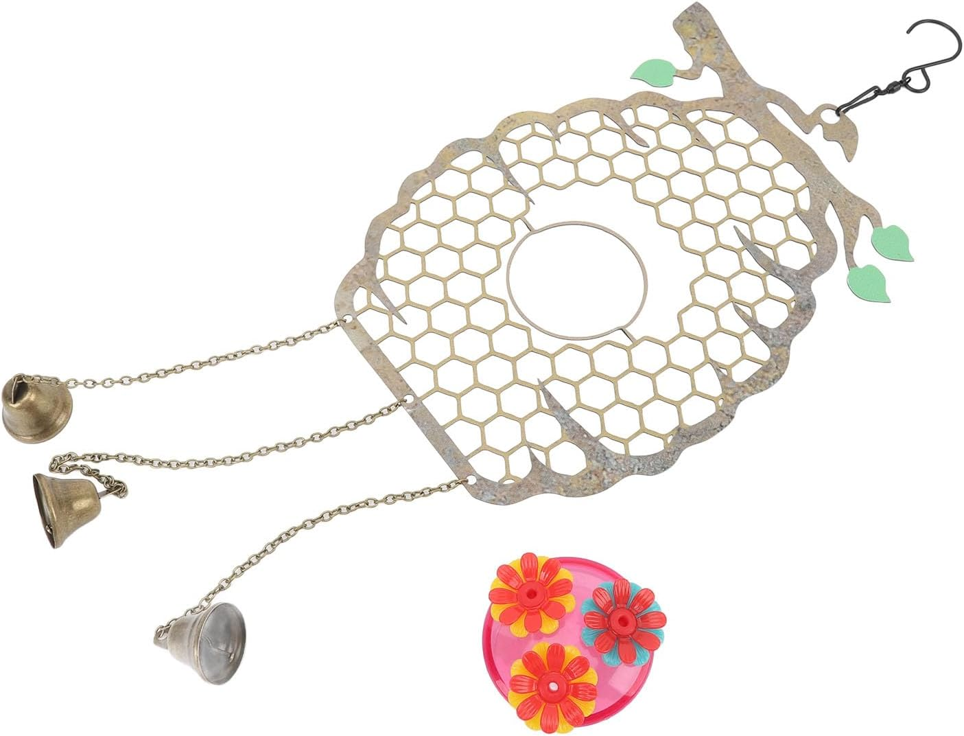 Innovative Hanging Beehive Wind Chimes Hummingbird Feeder, Outdoor Garden Lawn Decor, Attracts Hummingbirds, Easy to and Replenish, Lightweight and Sturdy, Ideal Bi