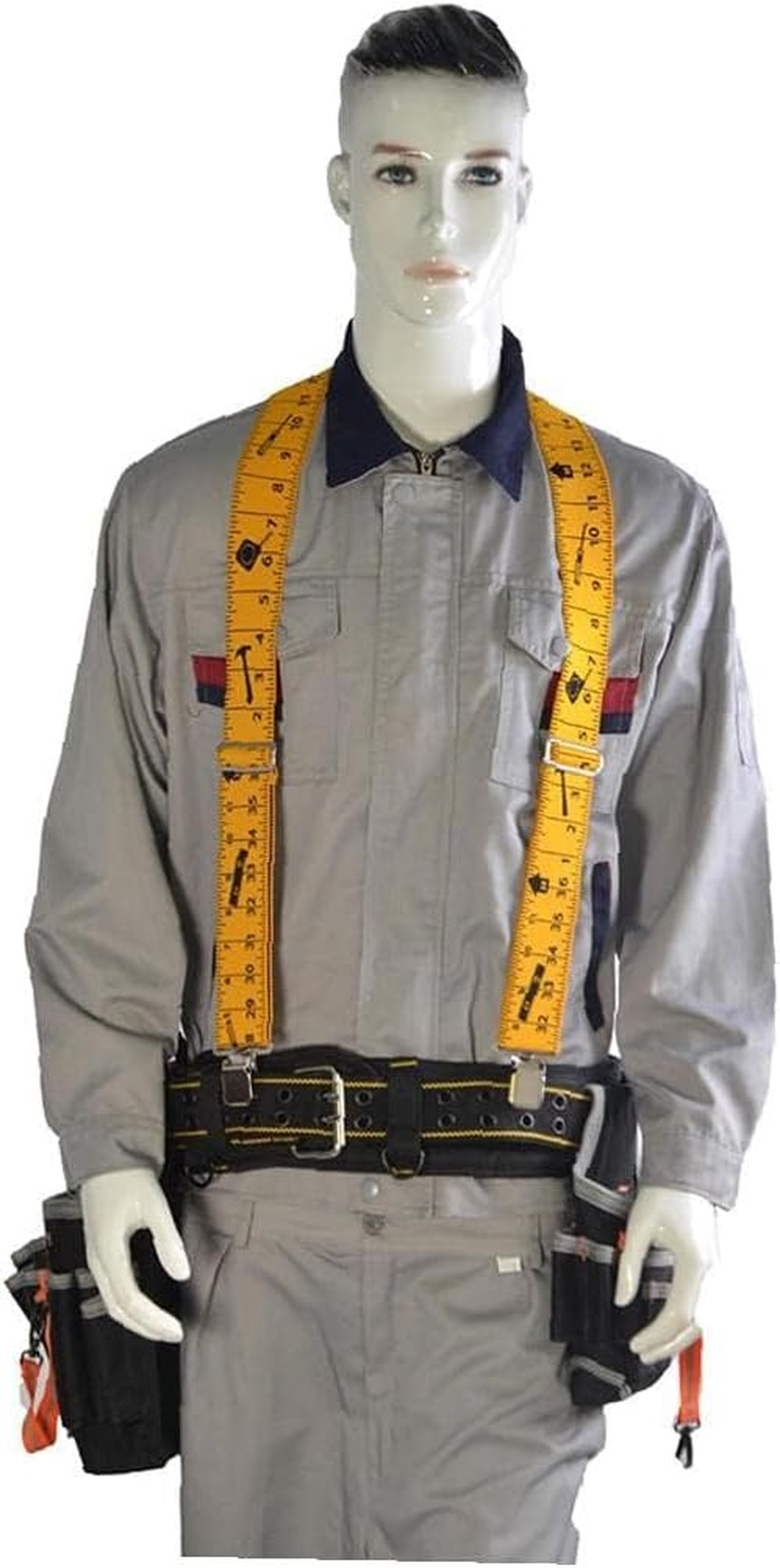 Heavy Duty Braces Work Tool Belt,Suspenders with Strong Clips Adjustable Straps X Shape Comfortable Braces for Men Women Clear Scale image number 6