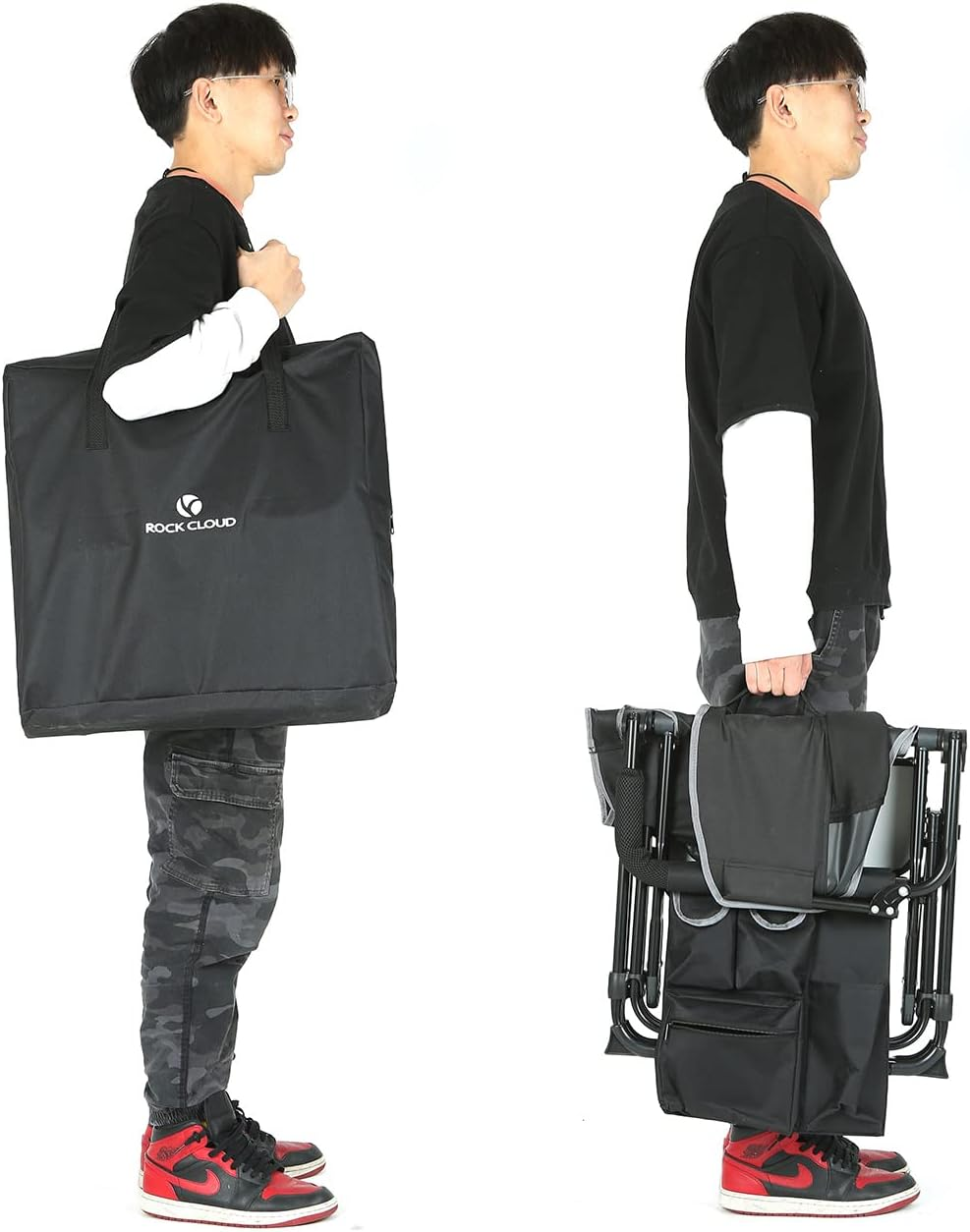 Rock Cloud Camping Chair Portable Folding Hiking Sports Hunting Chair Camp Chair and Side Table for Camp Lawn Hiking Fishing Sports image number 3