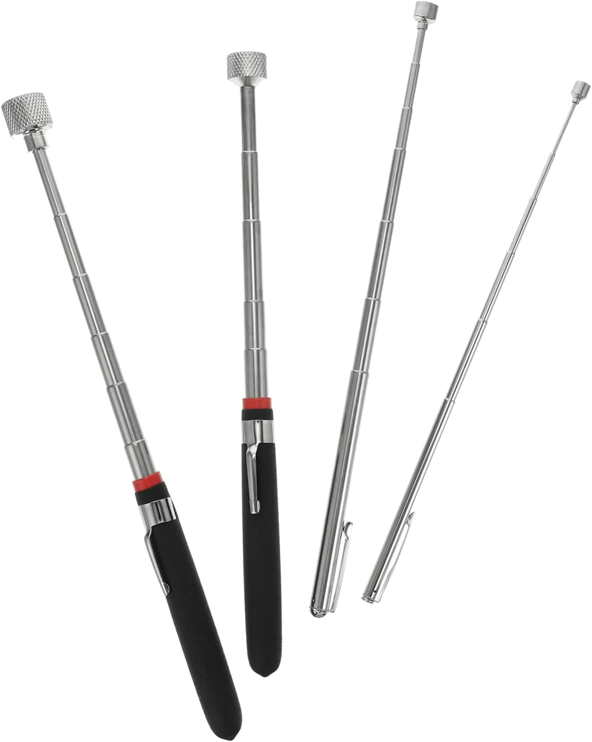 Hoement Magnetic Pickup Tool Telescoping Stick Flexible Magnetic up Tool LED Inspection Mirror Set for Automotive and Home Use 4Pcs Kit image number 1