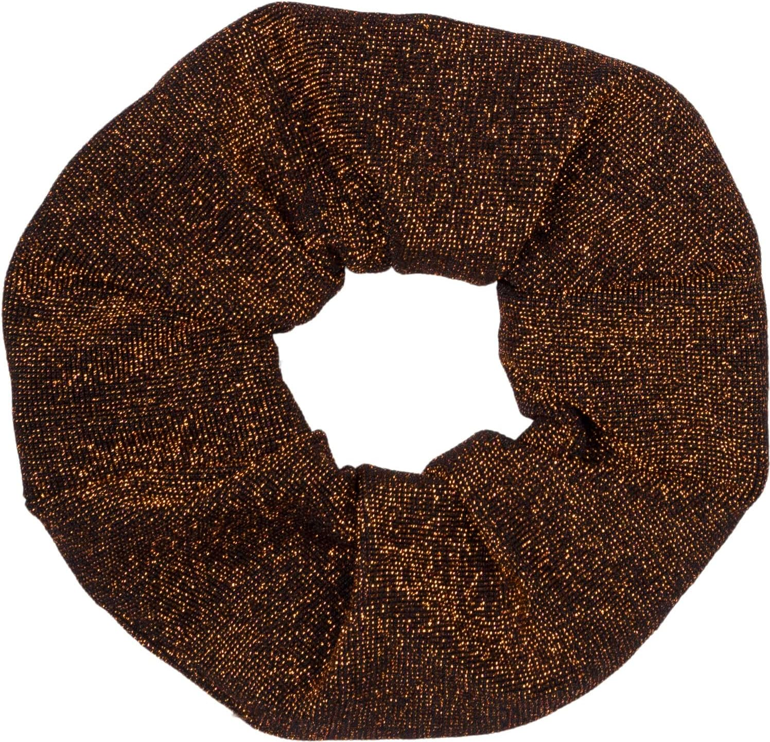 Stylebreaker 04027047 Women'S XXL Hair Scrunchie Retro Style Soft Glitter Fabric Elastic Hair Band Bronze