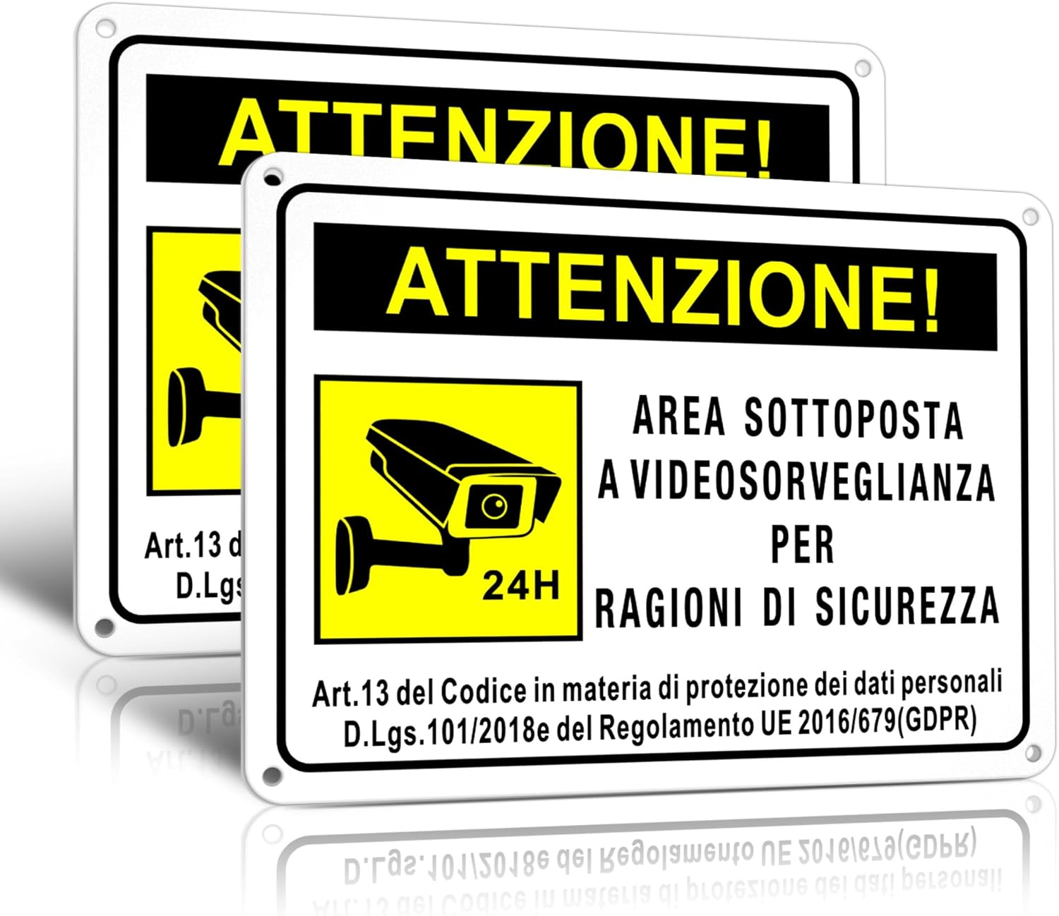 TAKULA 2 X 20M X 15M CCTV Signs for Security 24 Hour CCTV Signs GDPR Compliant image number 2