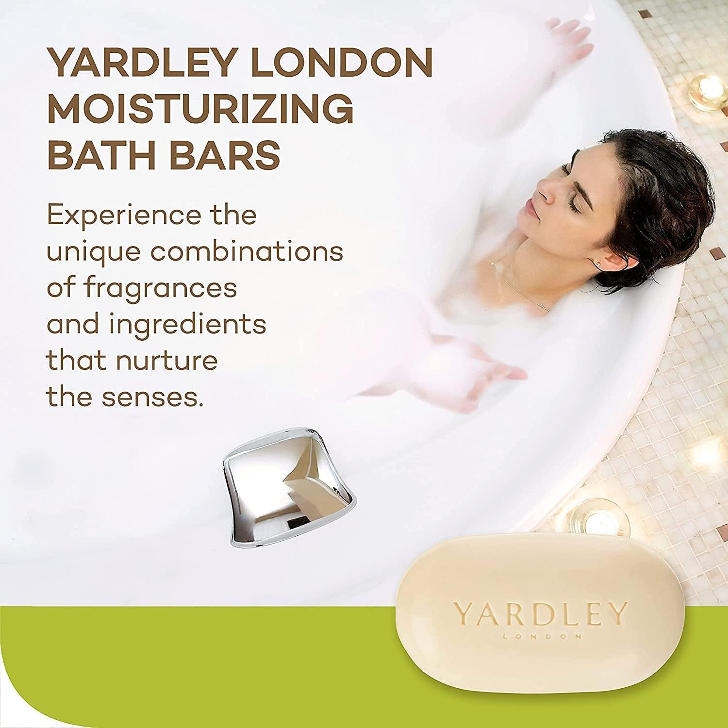 Yardley London Naturally Moisturising Bath Bar Aloe & Cucumber 130Ml - Buy Packs and save (Pack of 4) image number 1