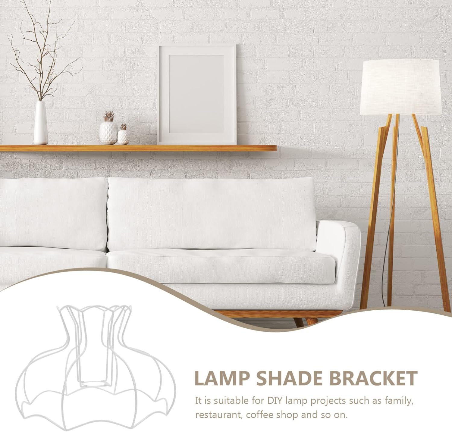DOITOOL E27 Lampshade Frame European Style Lamp Shade Bracket DIY Lamp Support for Table and Pendant Lights Indoor Use Home and Restaurant image number 1