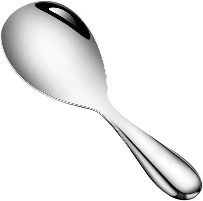 3 Pcs Stainless Steel Spoon- Non-Cooker Spoon, Scooper for Perfect Serving & Stirring Cooking Utensil Rice Servers Soup Ladle Oil Skimmer for Rice Maker Kitchen Tool image number 2