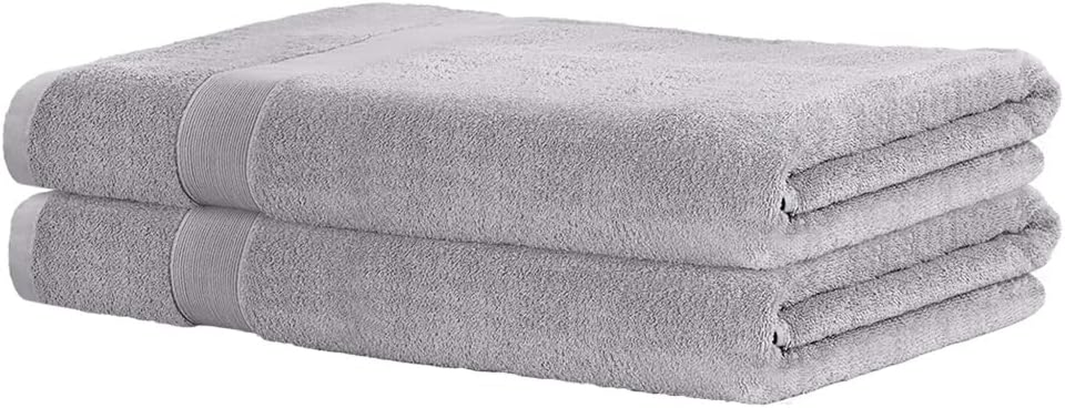 2 Pack Bath Sheets Set Cotton Large Towels Extra Soft Towel 180Cm X 90Cm Grey image number 1