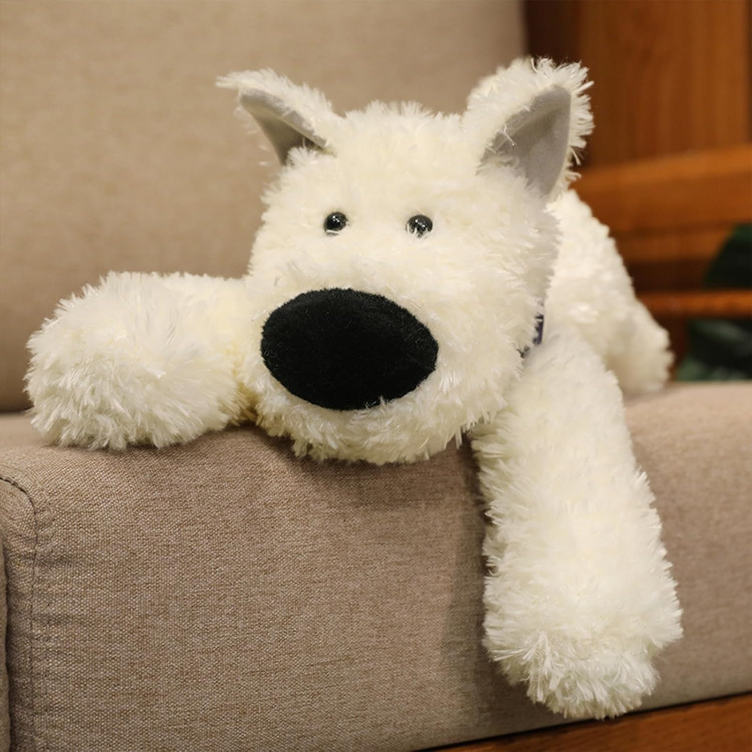 Peach CAT West Highland White Terrier Dog Plush Pillow Cute Weighted Puppy Stuffed Animals Soft Plushies Toy Gifts for Kids 19.7" image number 6