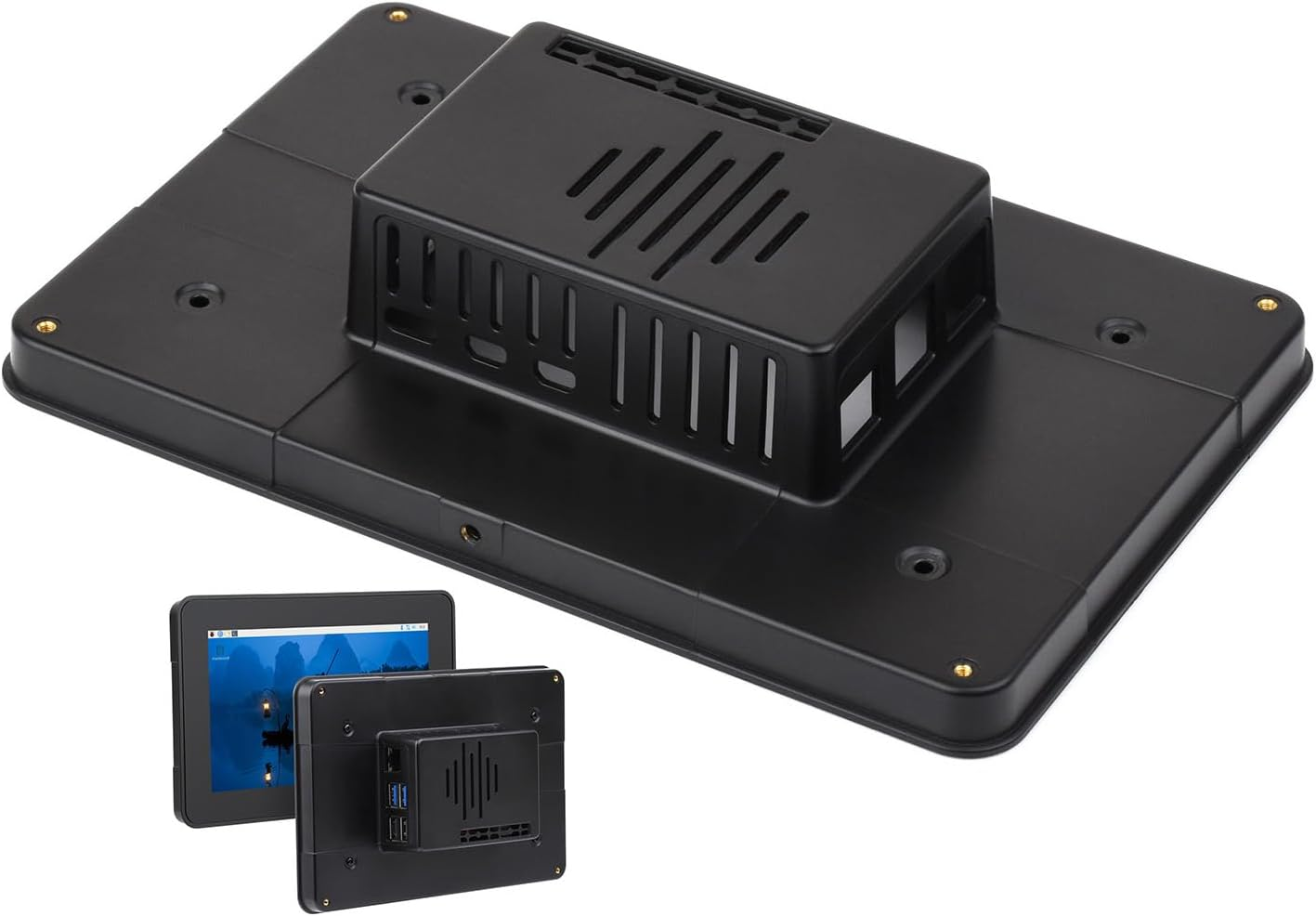 Waveshare Protective Case, Compatible with Rpi 7Inch Touch Display 2 and Raspberry Pi 5,Compatible with Multiple 7-Inch Screens, Supports Installing Raspberry-Pi Hats, Reserved Rich Interfaces，Black image number 4