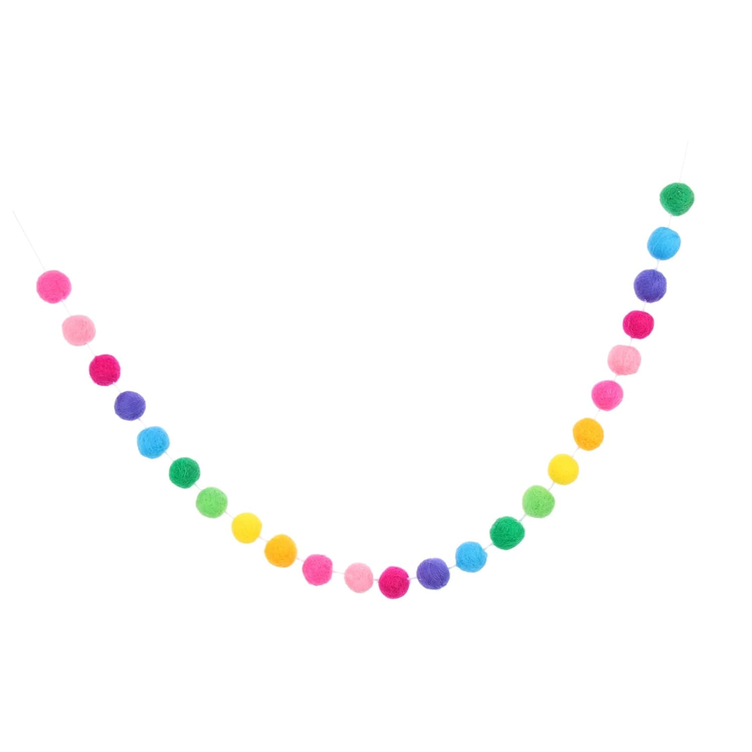 CHILDWEET Wool Felt Garland String Pom Pom Pendant Colorful Wool Ball Festival Decoration Xmas Tree Ornament