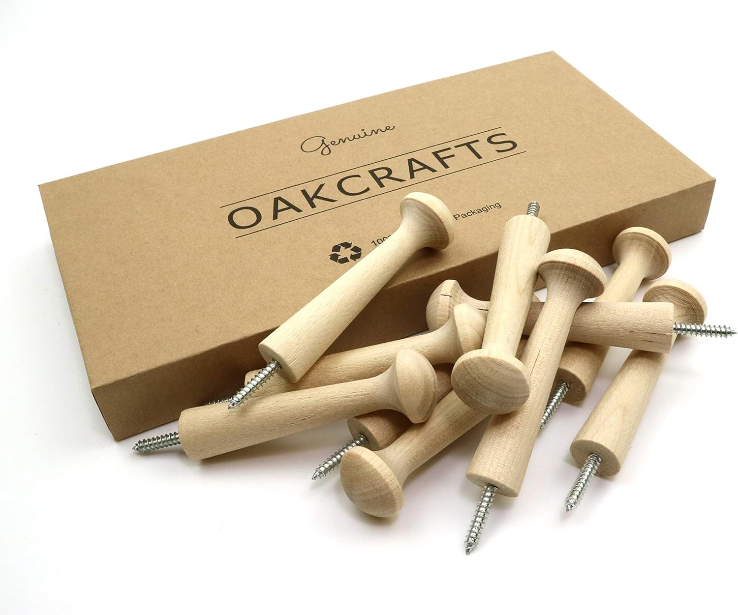 Birch Shaker Peg - Screw in Version 3.5" / 90Mm (Pack of 10)