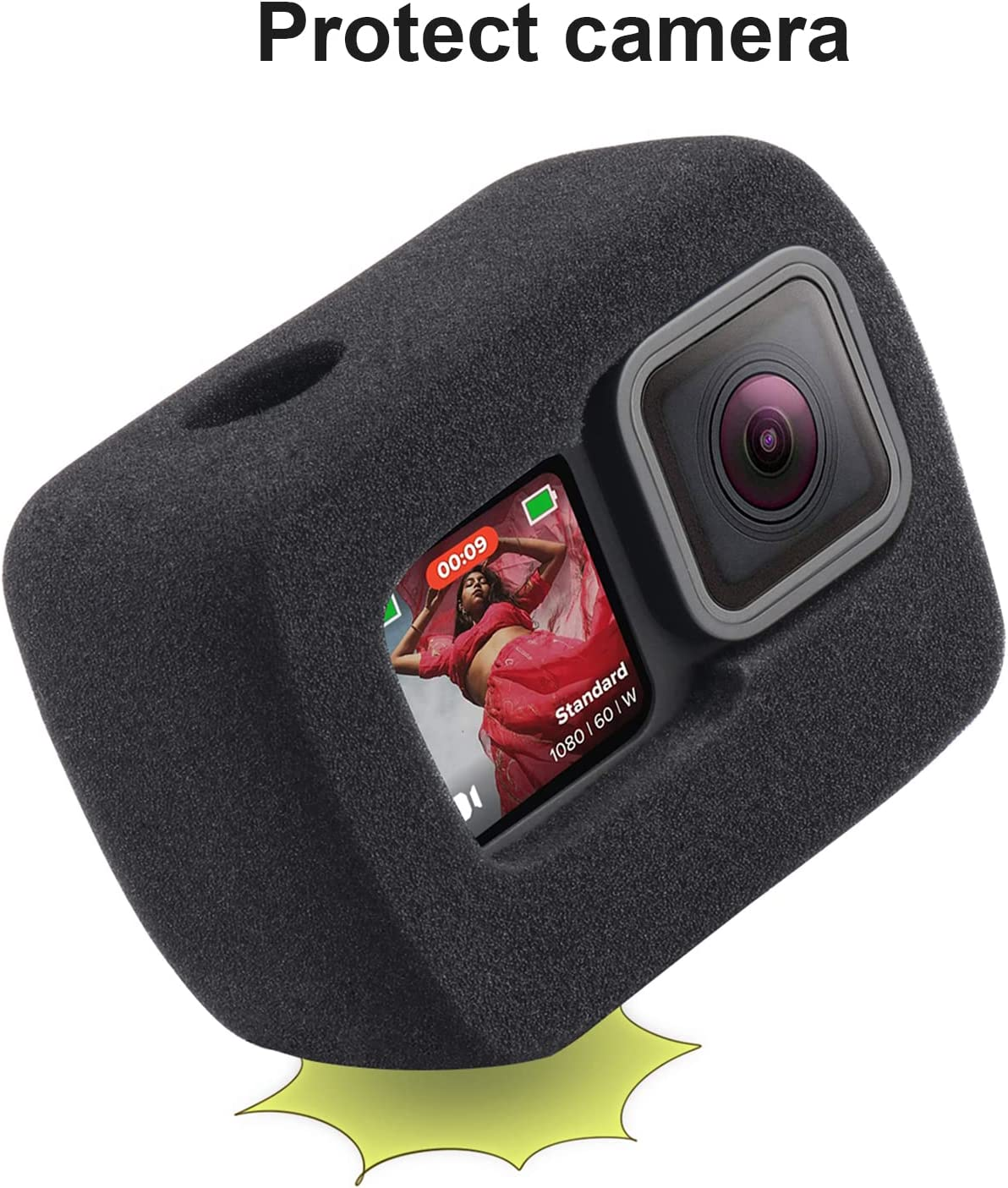 HSU Windslayer Cover for Gopro Hero 12/11/10/9 Black, Windslayer Cover Housing Frame Case, Video Noise Reduction Accessory (2 Pack) image number 3