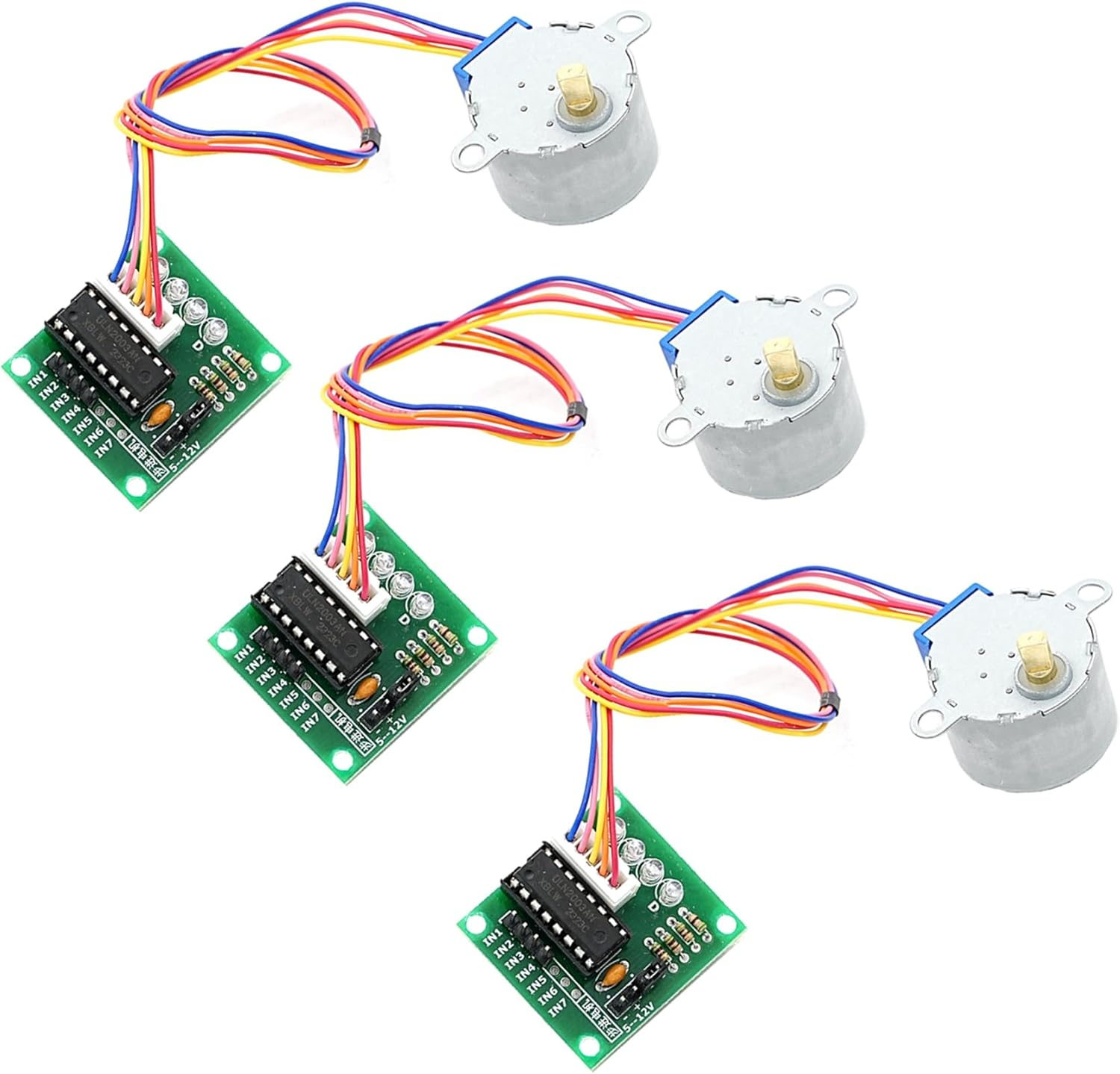 DIGISHUO 3Pcs ULN2003 28BYJ-48 4-Phase Stepper Motor with 5V Drive Board for Arduino PI PIC Raspberry Pi image number 5