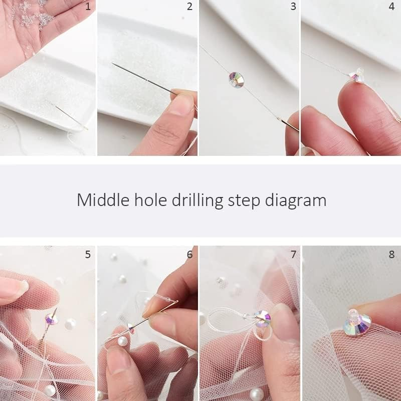 288 Pcs SS20 5Mm Sew on Rhinestones round Crystal Flatback Glass Sewing Rhinestones Glitter Gems with Holes for Crafts Clothes Shoes Dress Garments (02 Crystal AB) - 05 Light Green image number 2