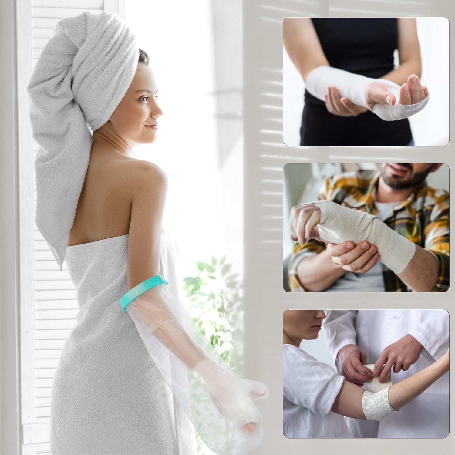 Universal Waterproof Arm Cast Cover for Adults - Reusable & Comfortable Protector for Shower or Rainy Days image number 2