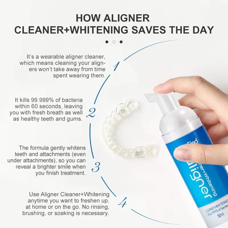 Smilefind Whitening Aligner & Retainer Foam - Antibacterial, Fresh Breath Cleaning for Clear Aligners, Dentures & Mouth Guards image number 4