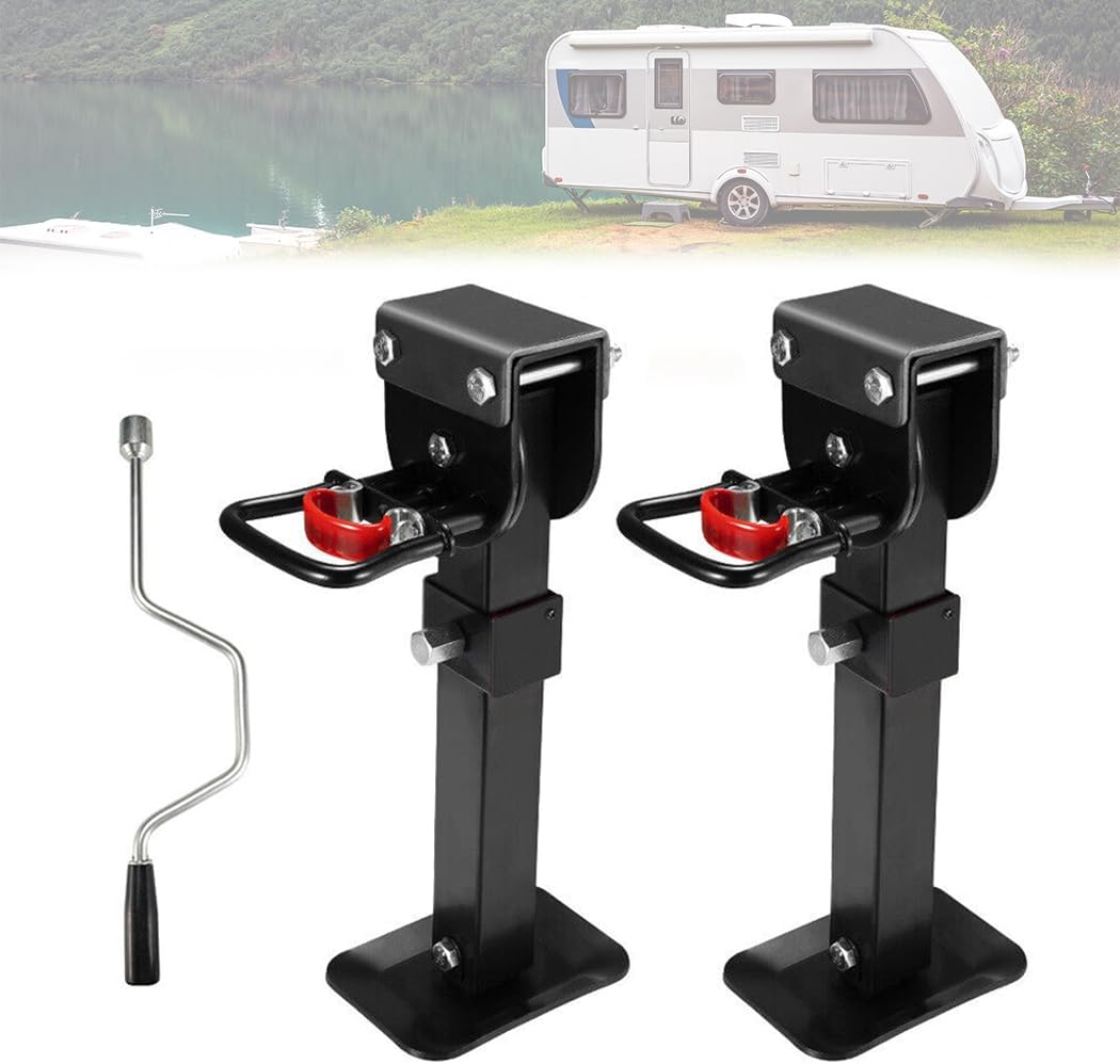 PORIYA 2PCS 400MM Caravan Corner Leg Drop down Stabilizers,1200Lbs Caravan Camper Trailer Steel Legs,Steady Camper Parts (SILVER)